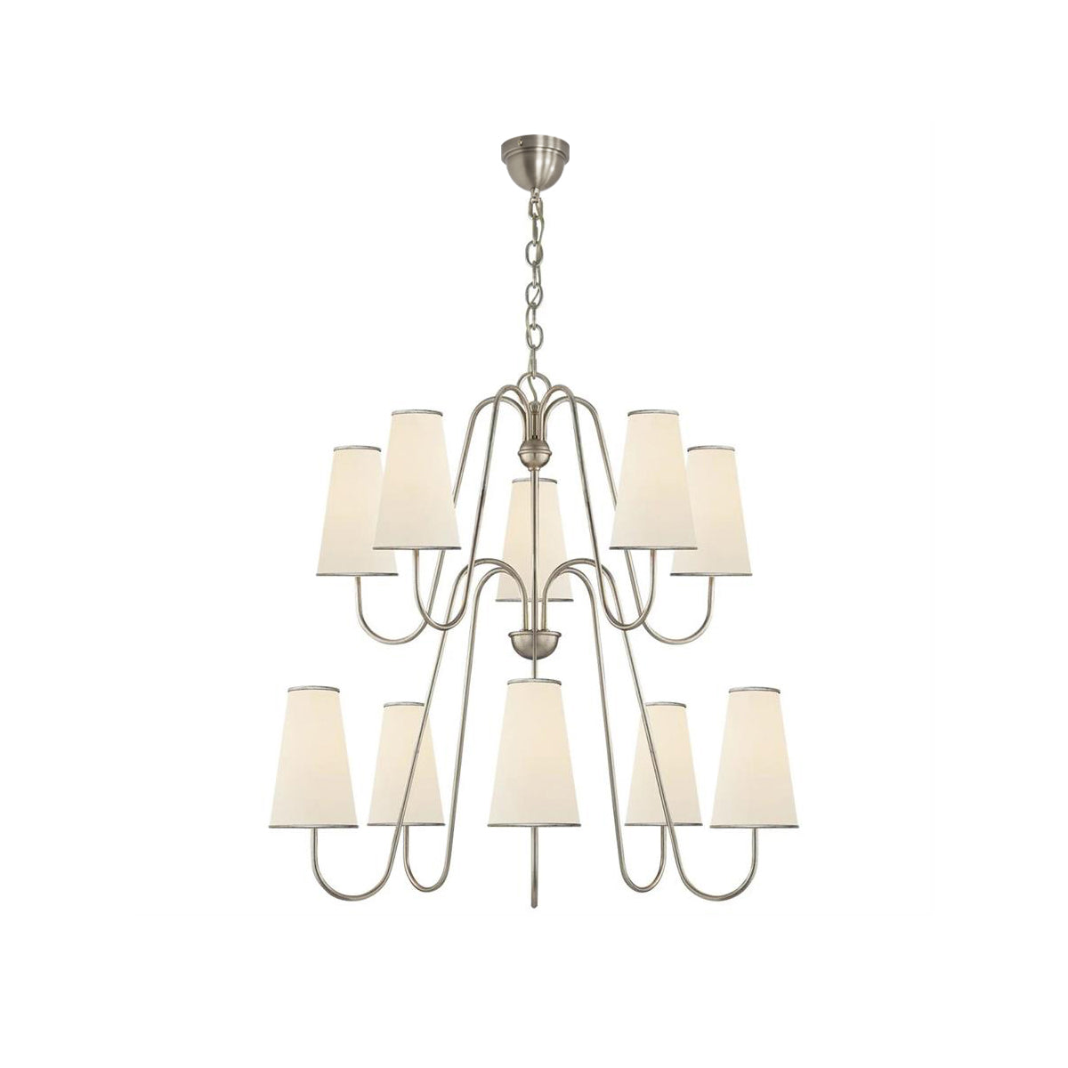 Elirora Elegance Vintage Brass Fabric Chandelier - Neutral Decor