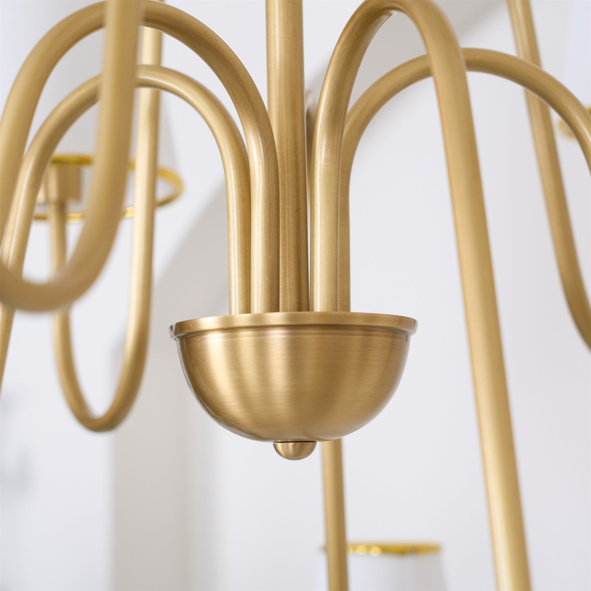 Elirora Elegance Vintage Brass Fabric Chandelier - Neutral Decor
