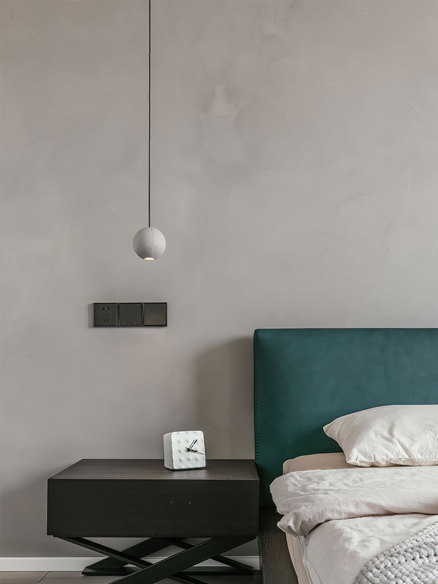 Umi Pendant Lamp Concrete Sphere Moon Minimalist