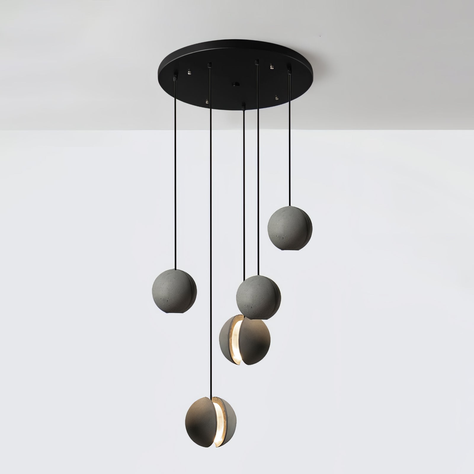 Umi Pendant Lamp Concrete Sphere Moon Minimalist