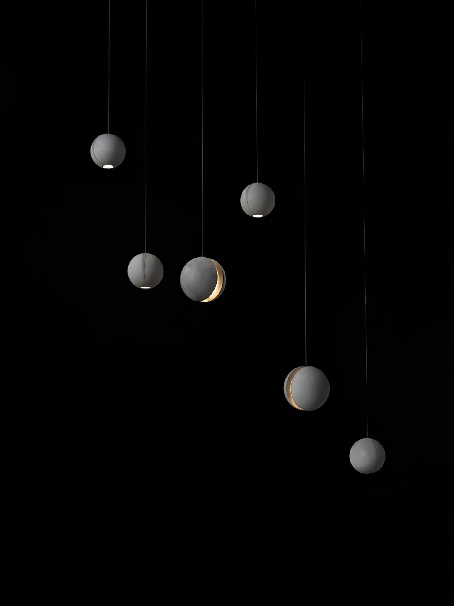 Umi Pendant Lamp Concrete Sphere Moon Minimalist