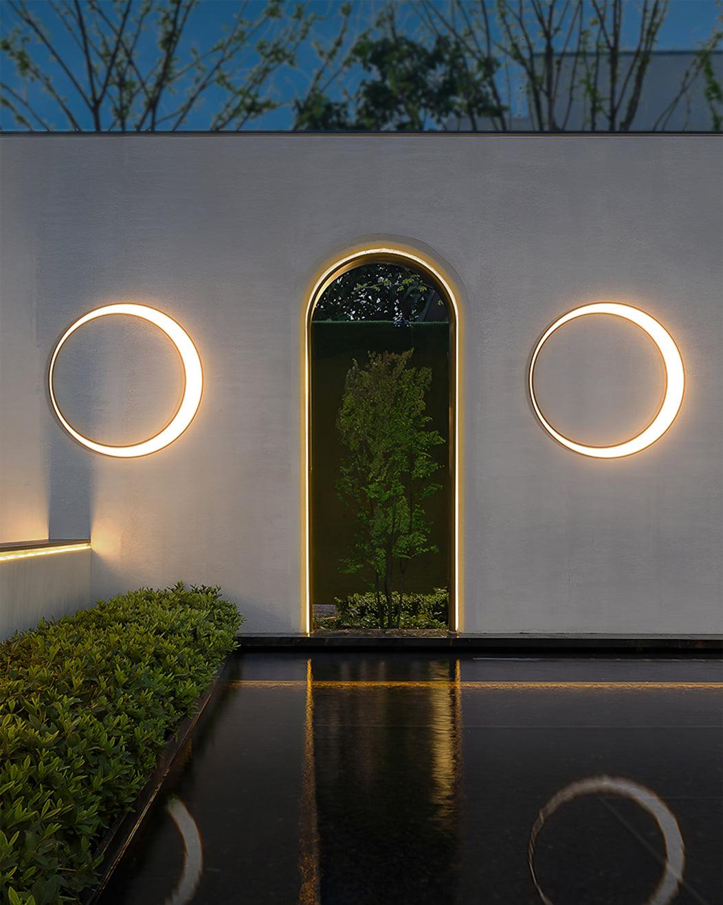 Zathee Circular LED Outdoor Wall Light - Neutral Decor