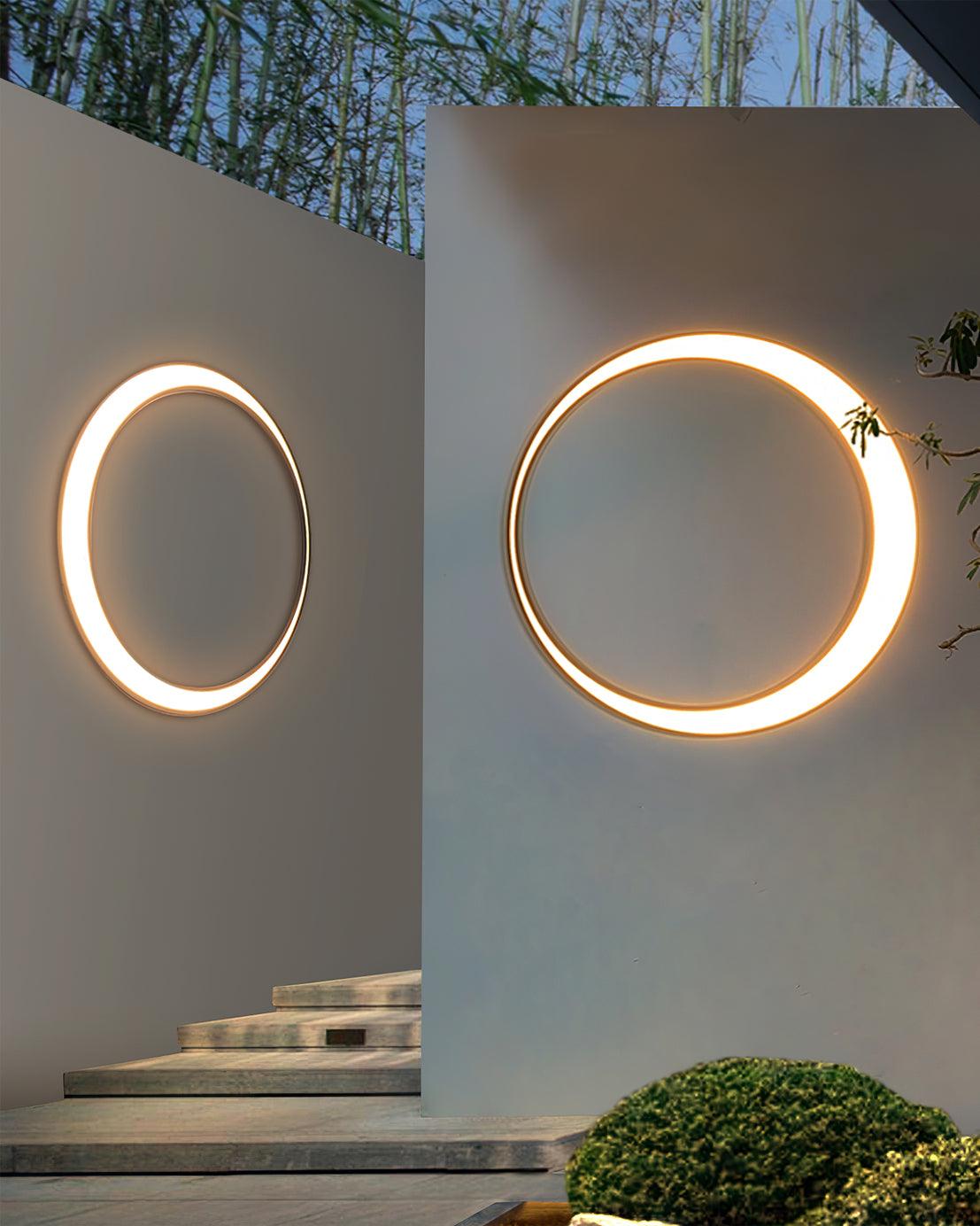 Zathee Circular LED Outdoor Wall Light - Neutral Decor