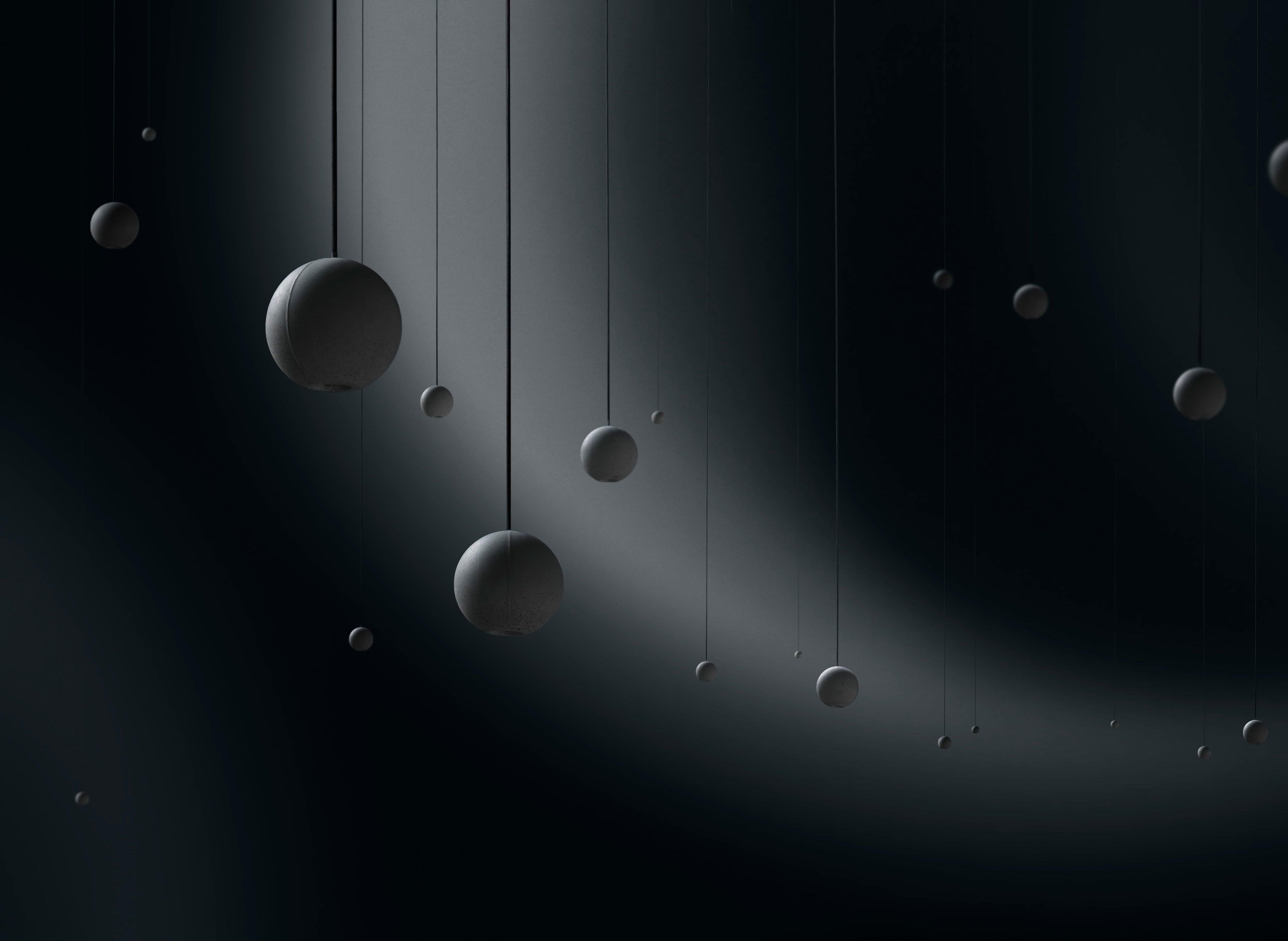 Umi Pendant Lamp Concrete Sphere Moon Minimalist