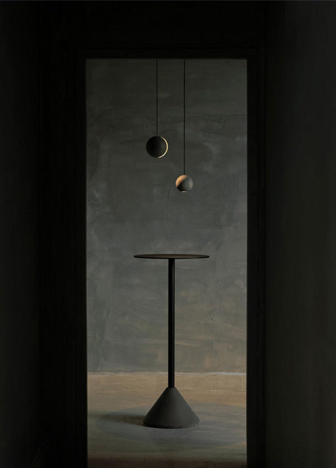 Umi Pendant Lamp Concrete Sphere Moon Minimalist