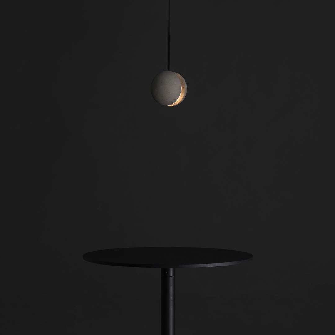 Umi Pendant Lamp Concrete Sphere Moon Minimalist