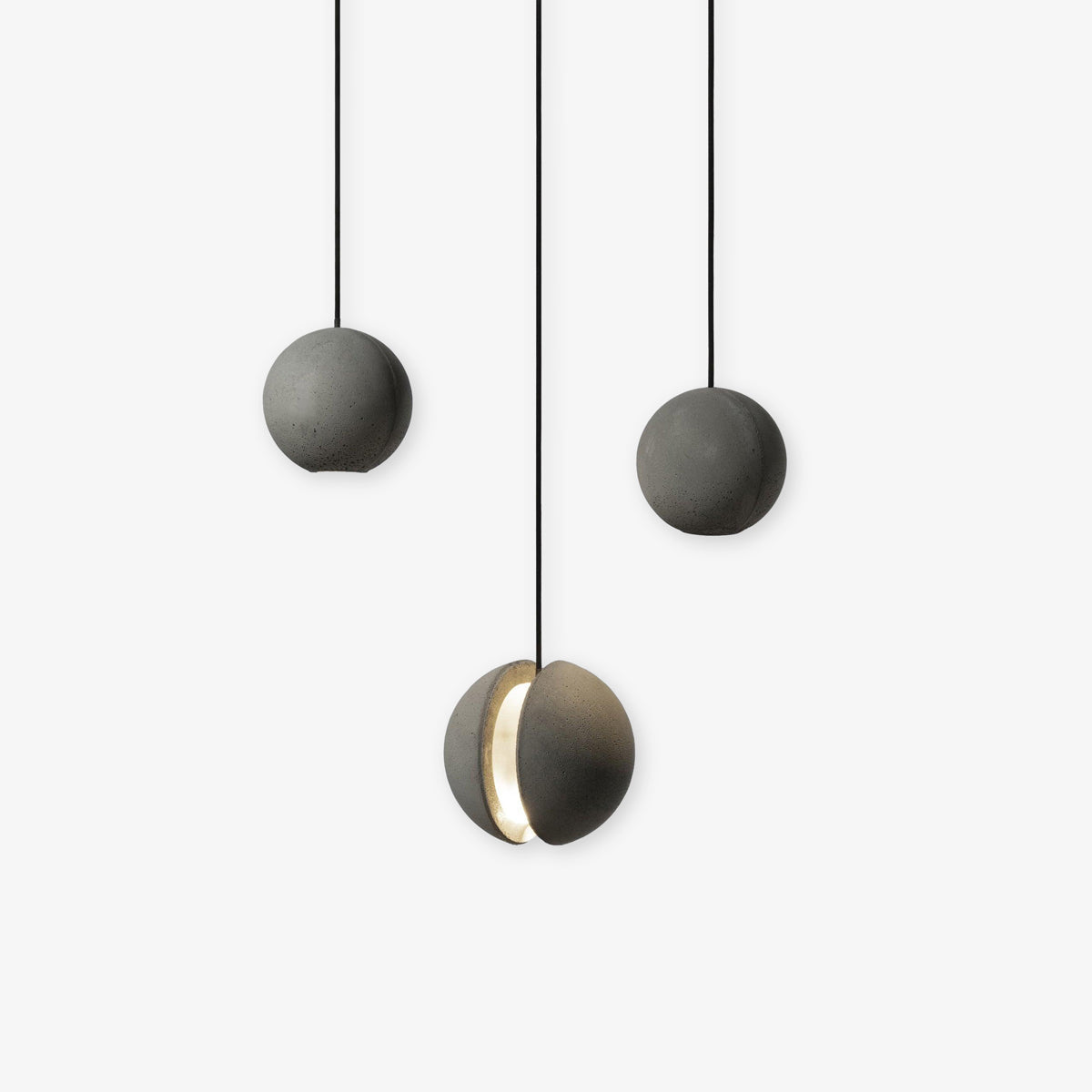 Umi Pendant Lamp Concrete Sphere Moon Minimalist