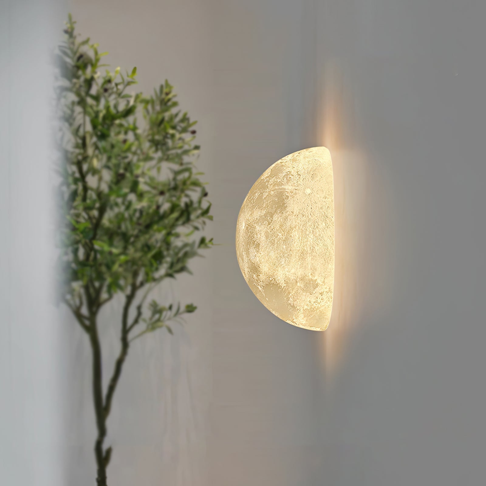 Olsolan Nordic Art Moon 3D Plastic Wall Lamp