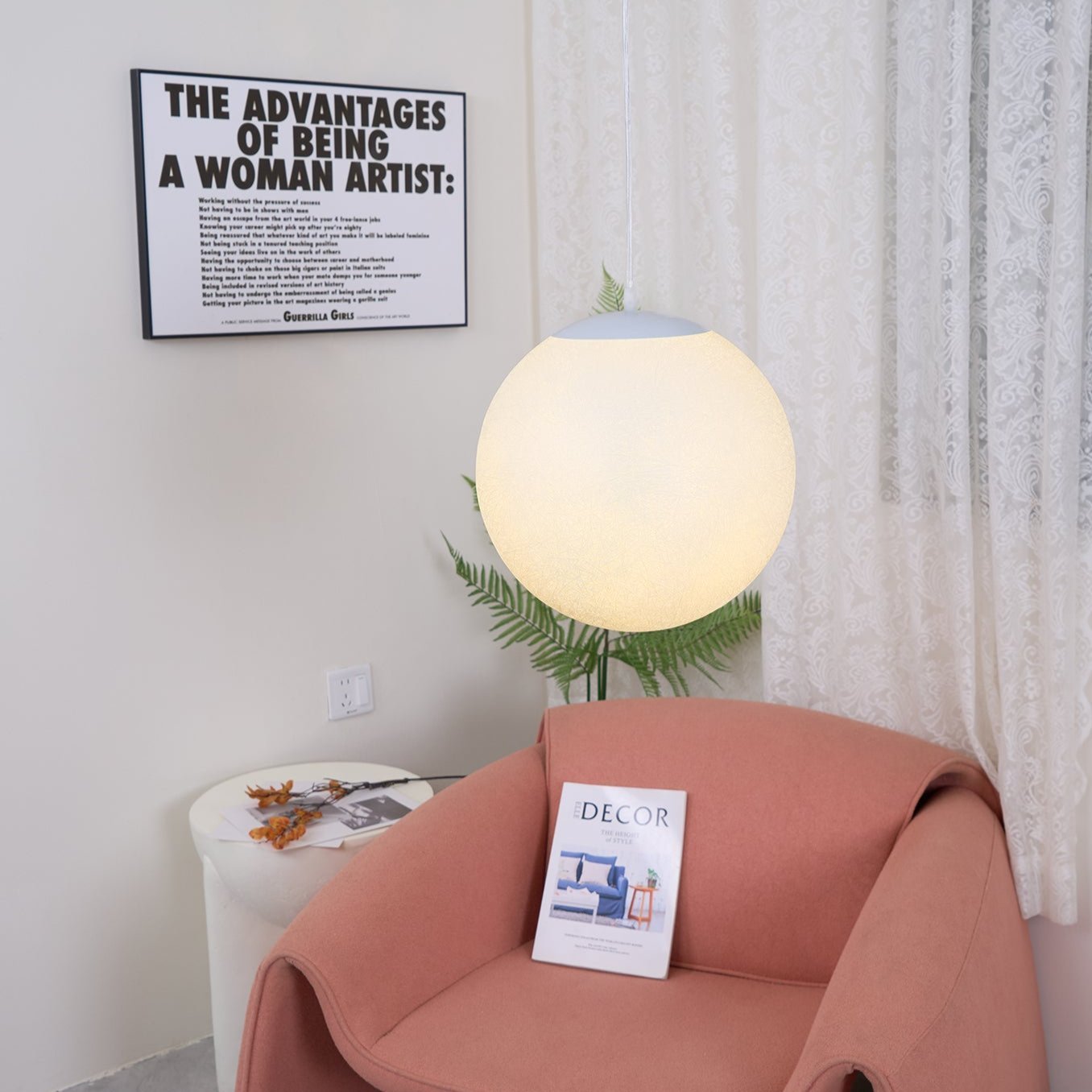 Miralaine Pendant Lamp Moon Shaped for Living Room