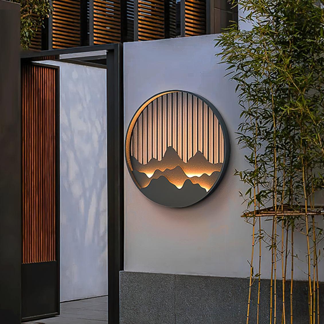 Sumi Mountain Circular Wall Light - Neutral Decor