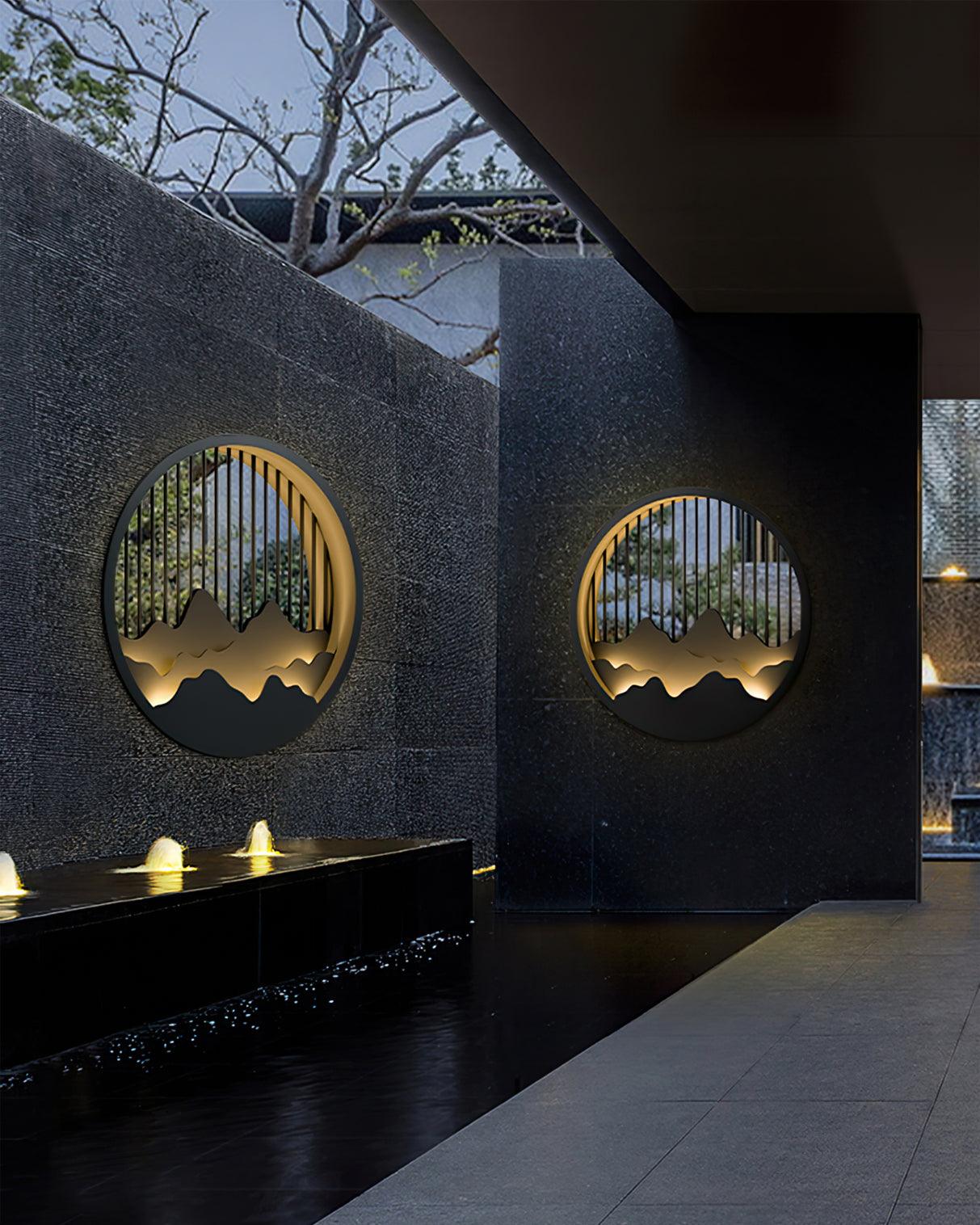 Sumi Mountain Circular Wall Light - Neutral Decor