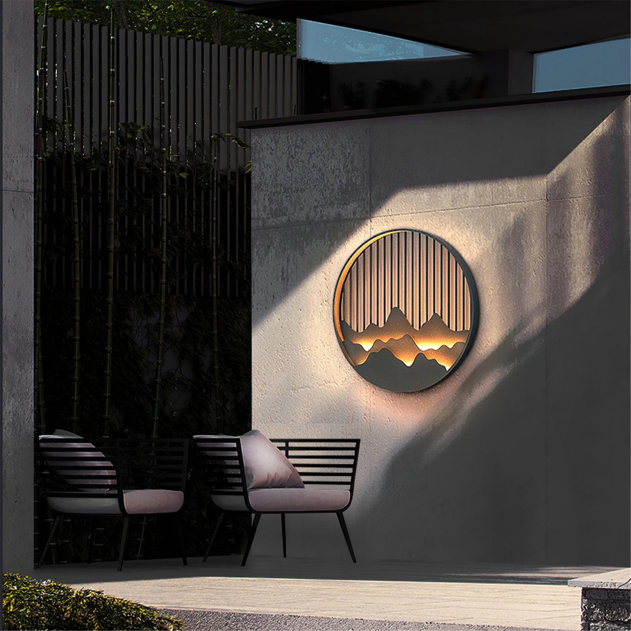 Sumi Mountain Circular Wall Light - Neutral Decor
