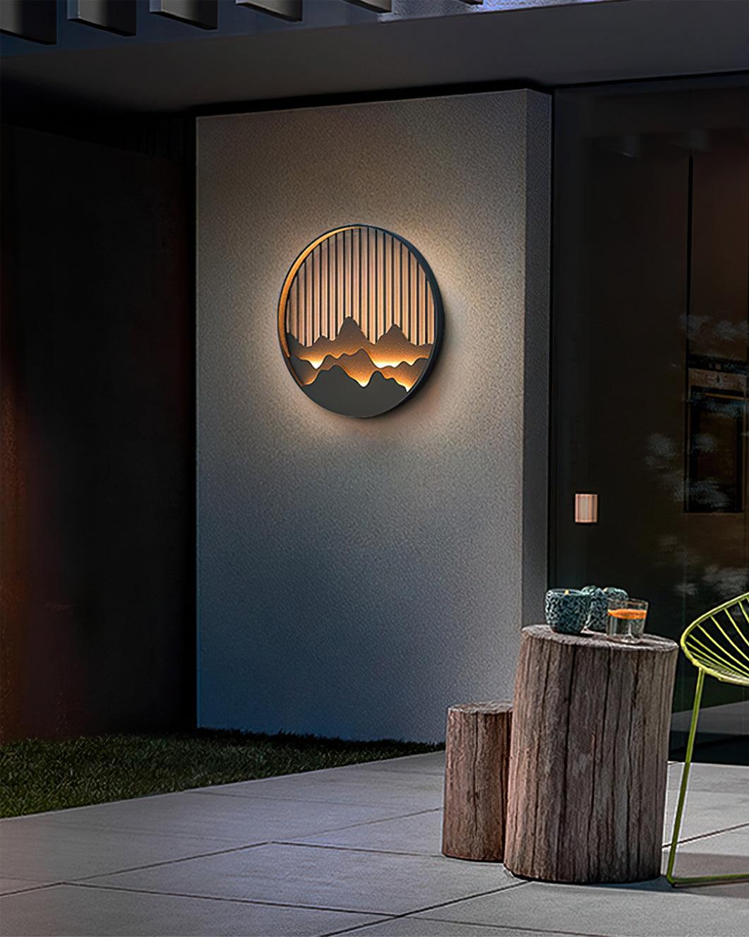 Sumi Mountain Circular Wall Light - Neutral Decor