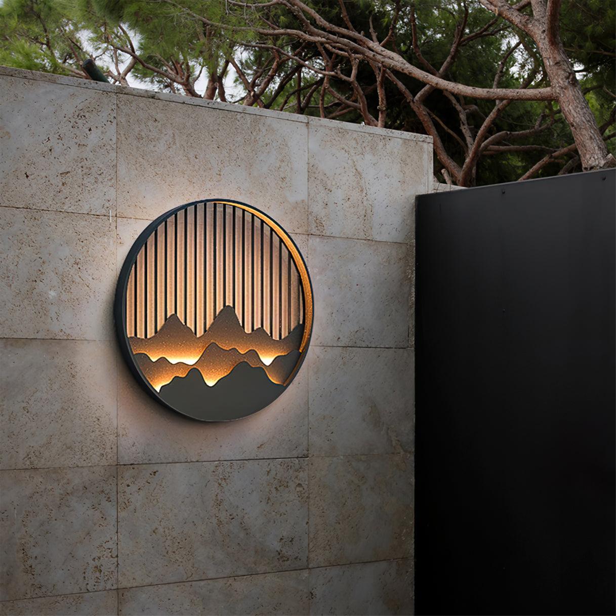 Sumi Mountain Circular Wall Light - Neutral Decor