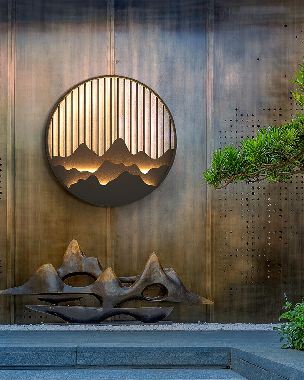 Sumi Mountain Circular Wall Light - Neutral Decor