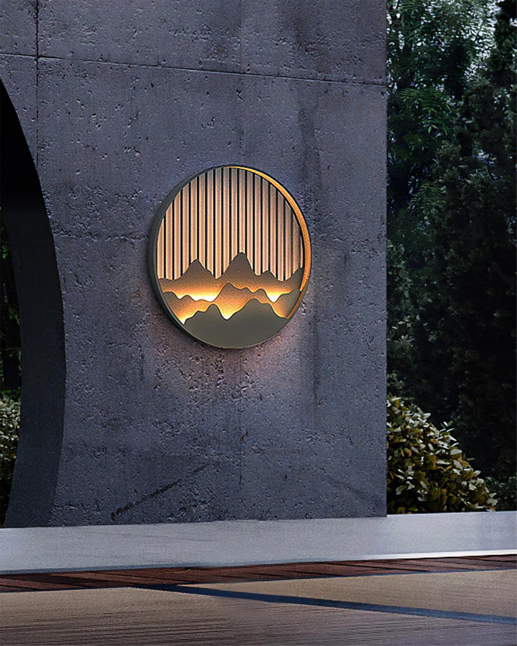 Sumi Mountain Circular Wall Light - Neutral Decor