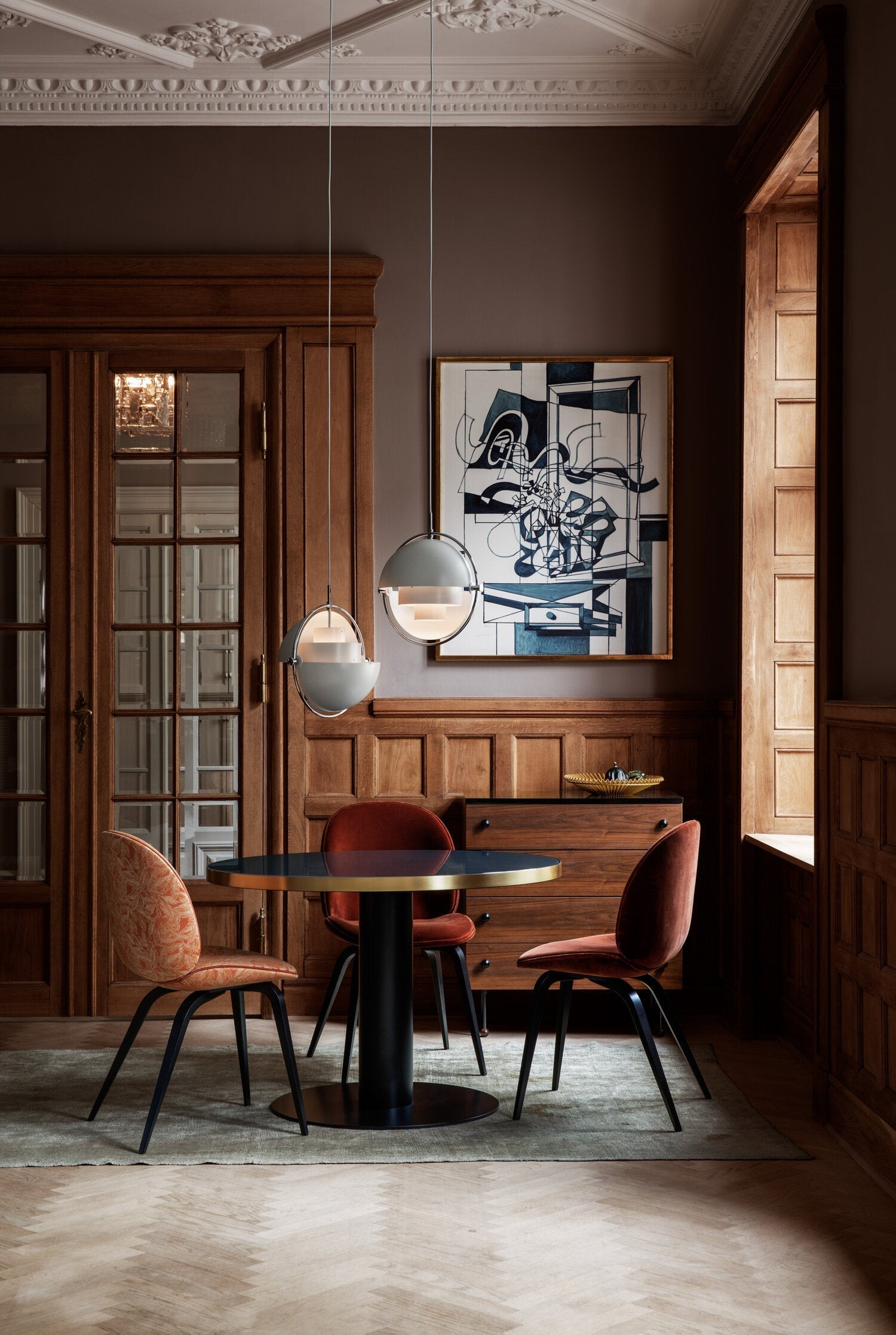 Miruaine Pendant Lamp Deformed Ball Golden