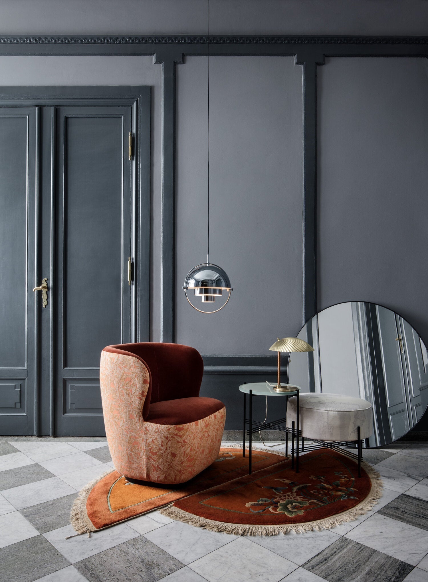 Miruaine Pendant Lamp Deformed Ball Golden