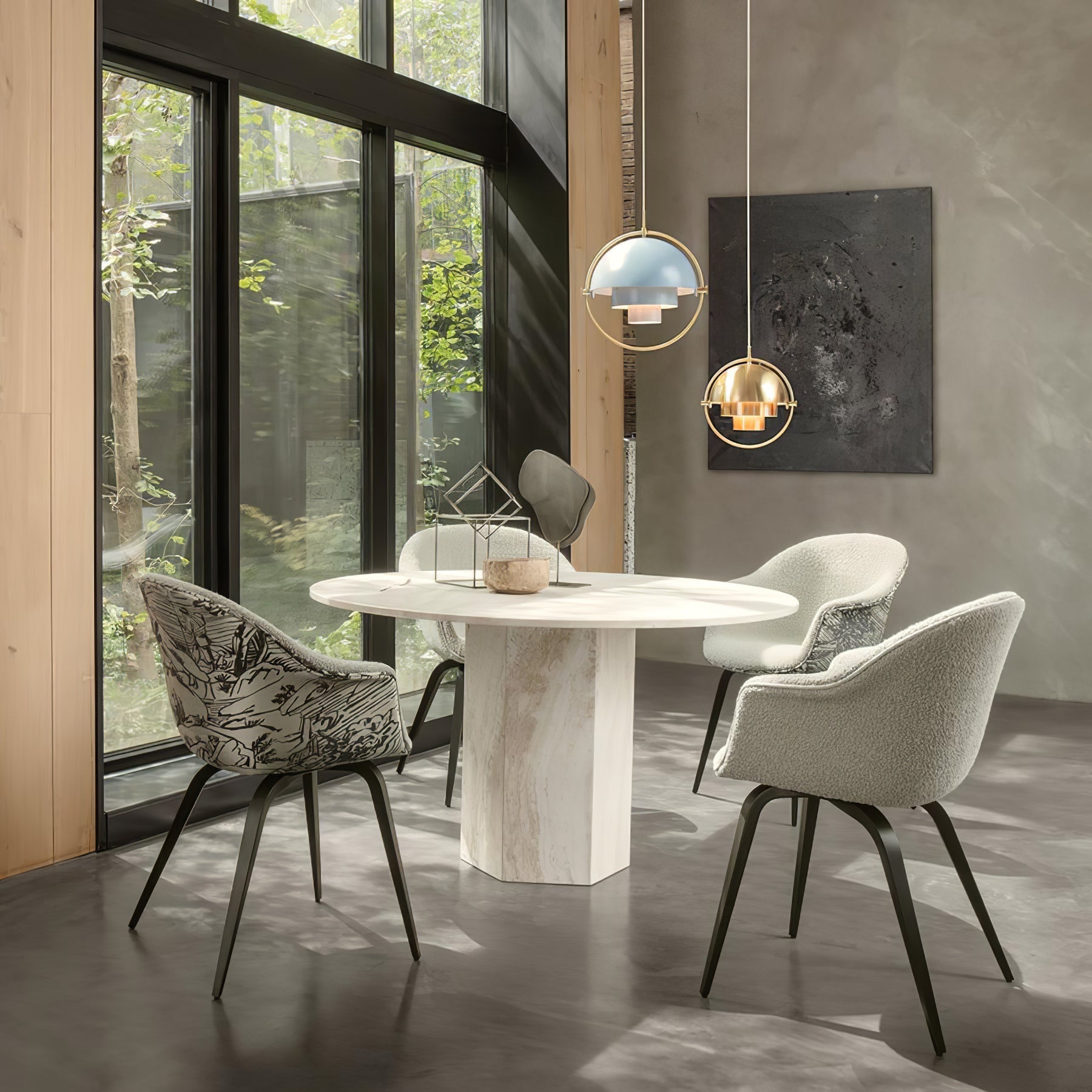 Miruaine Pendant Lamp Deformed Ball Golden