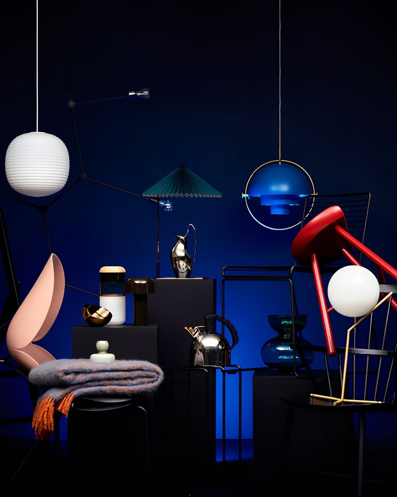 Miruaine Pendant Lamp Deformed Ball Golden