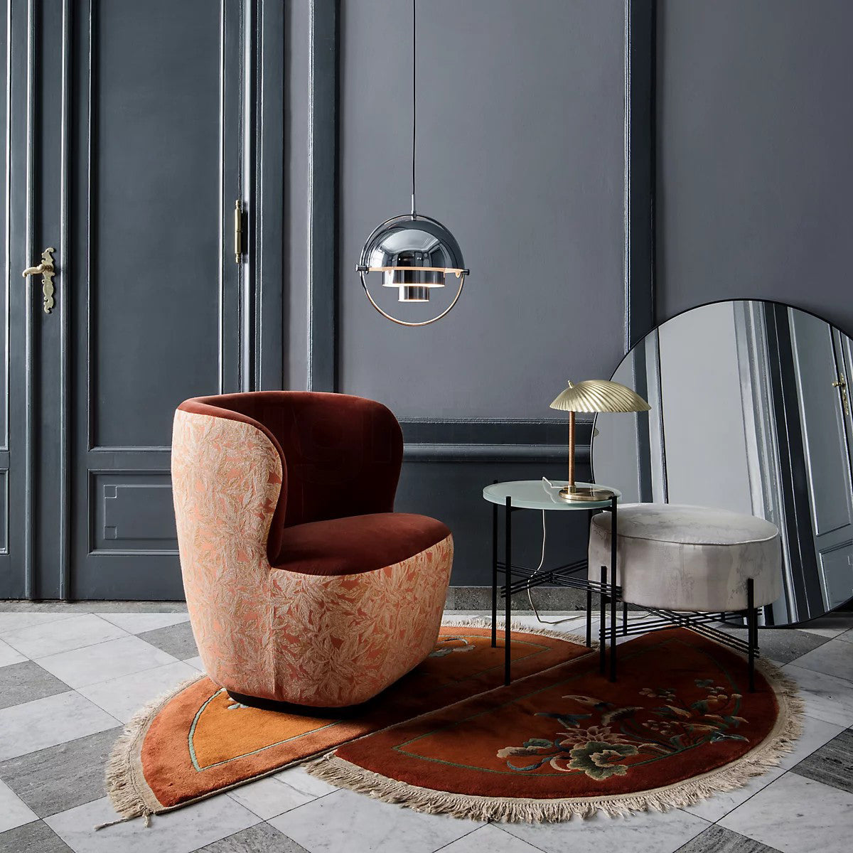 Miruaine Pendant Lamp Deformed Ball Golden