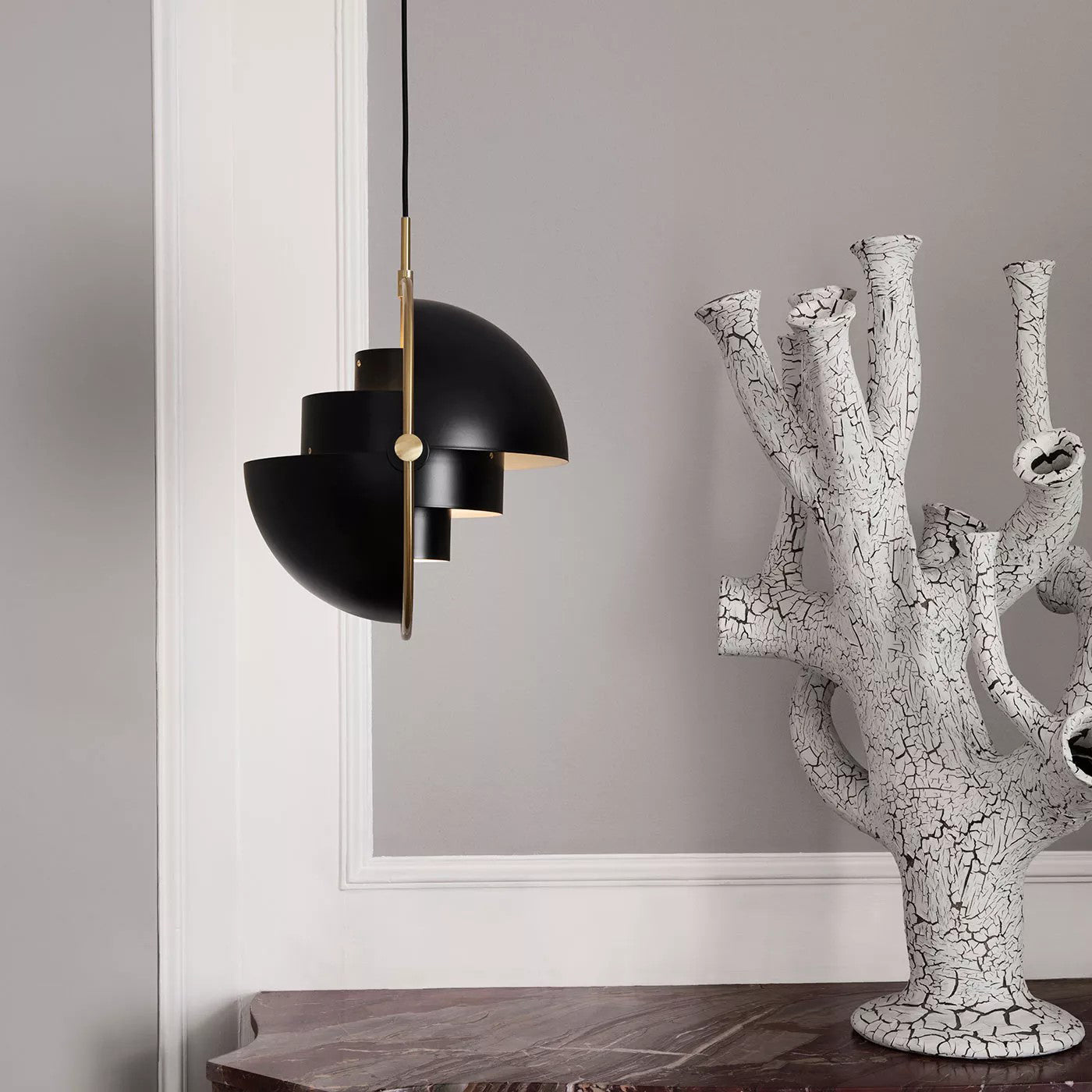Miruaine Pendant Lamp Deformed Ball Golden