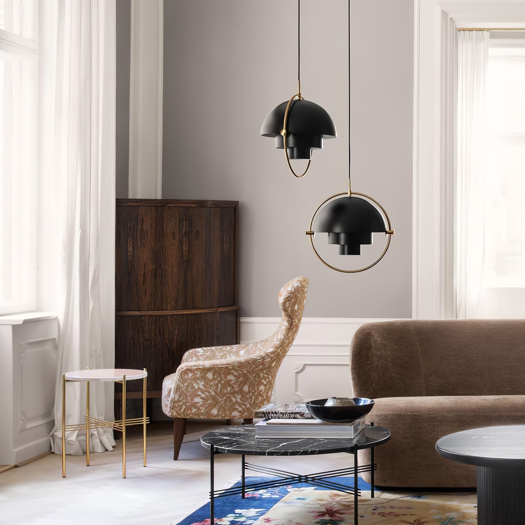 Miruaine Pendant Lamp Deformed Ball Golden