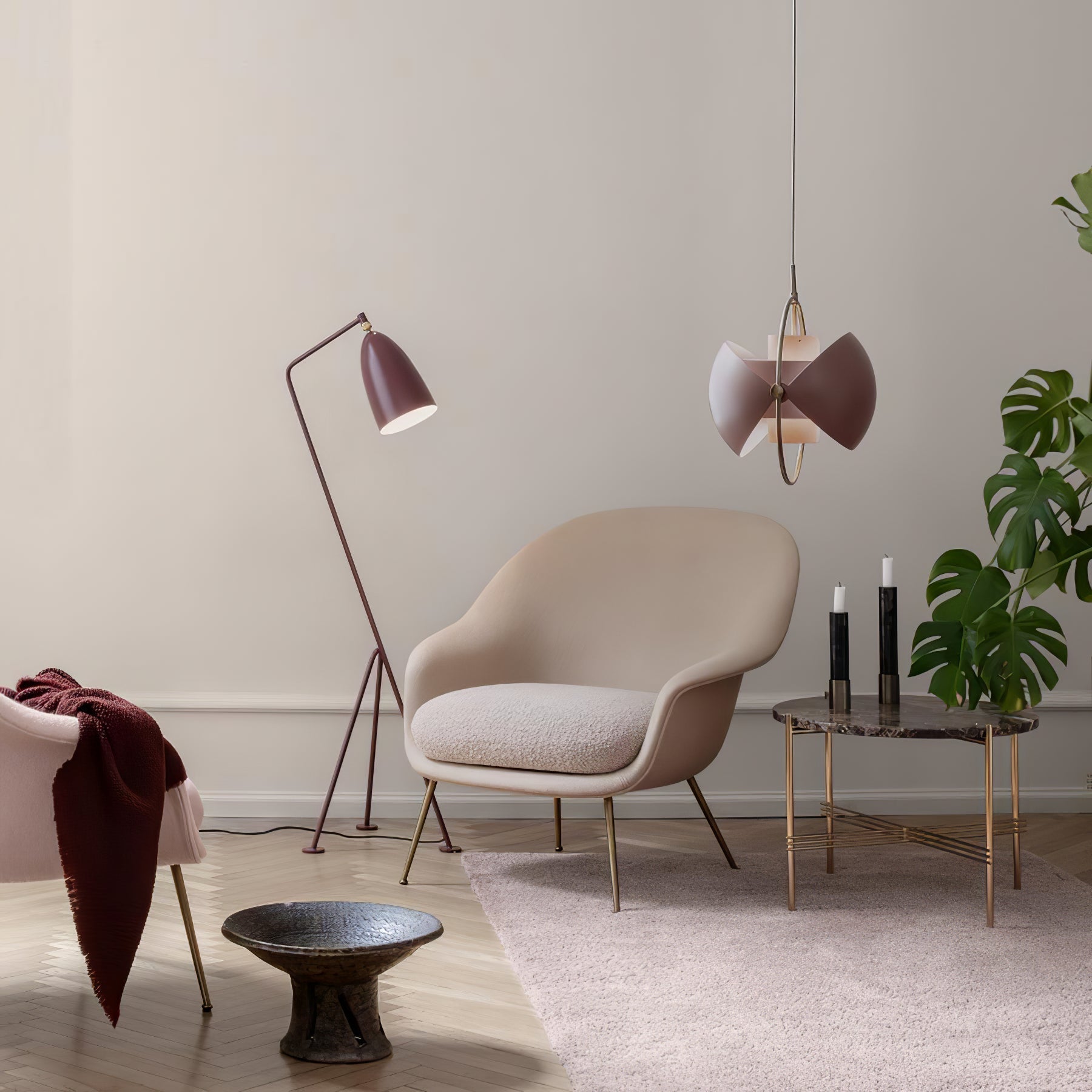 Miruaine Pendant Lamp Deformed Ball Golden