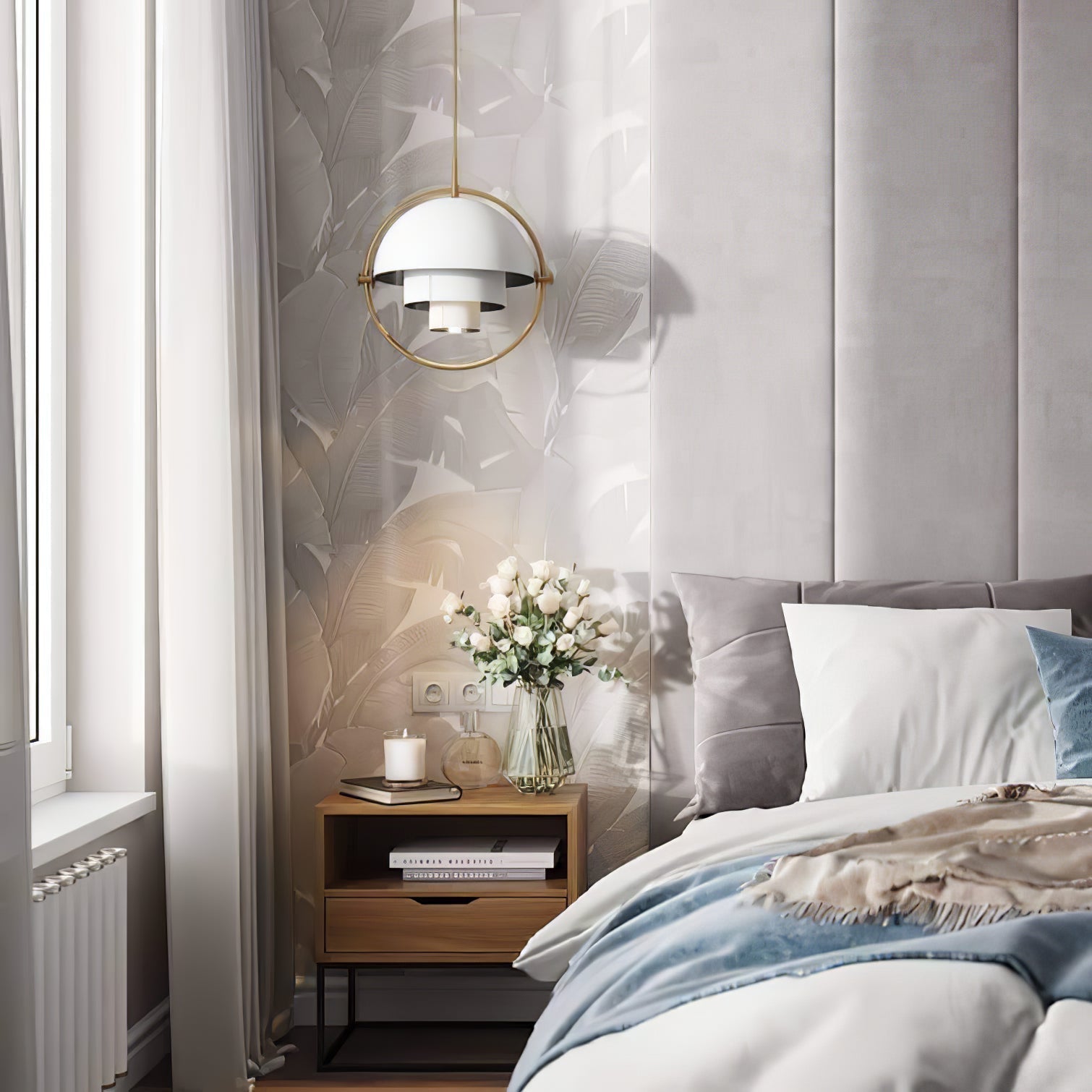 Miruaine Pendant Lamp Deformed Ball Golden