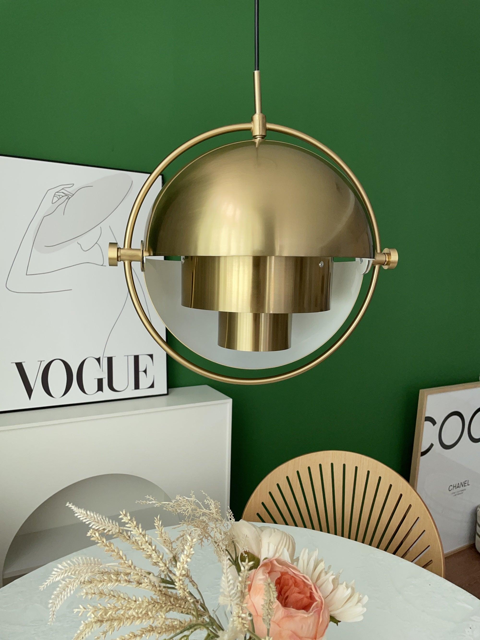 Miruaine Pendant Lamp Deformed Ball Golden