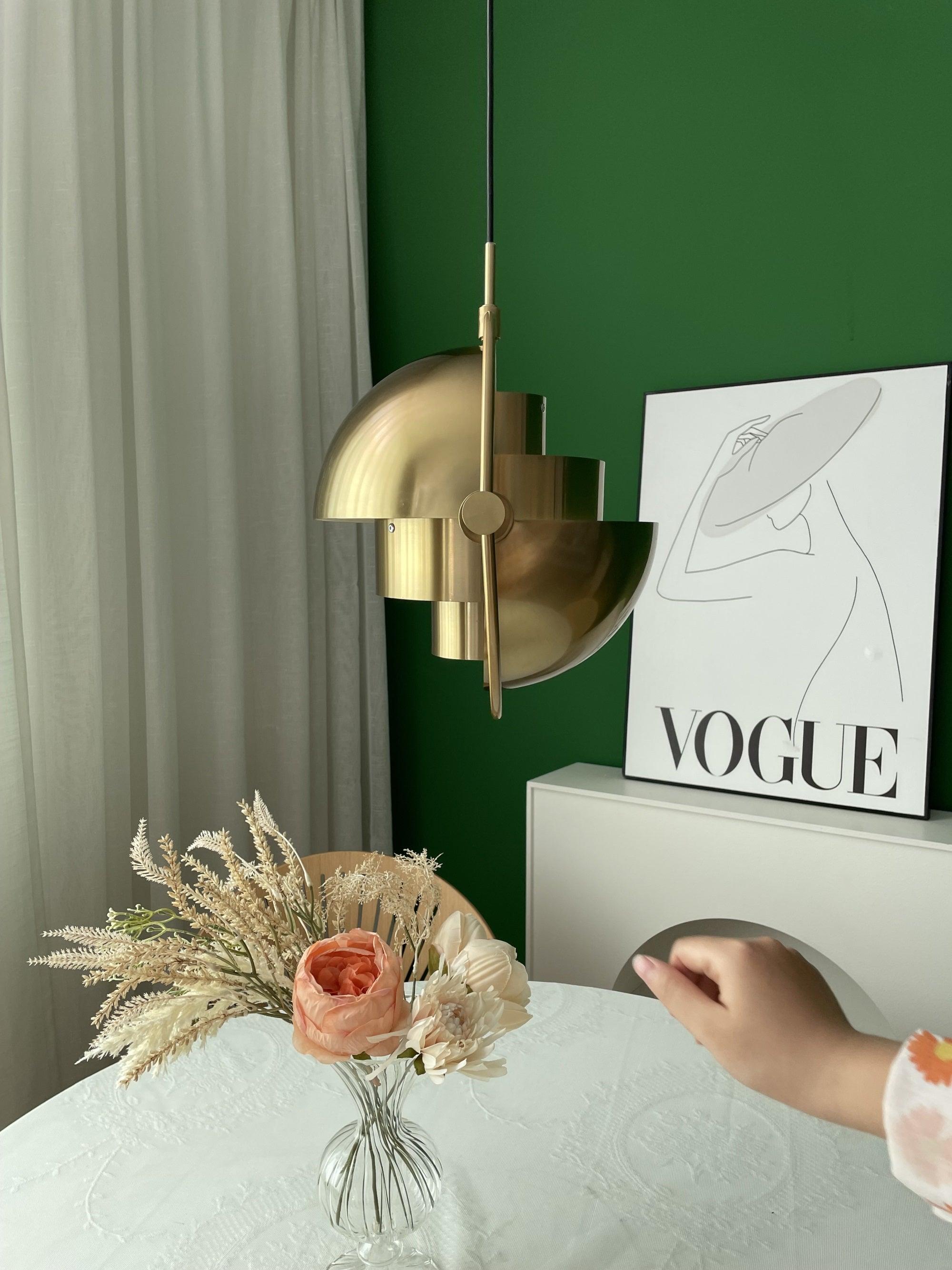 Miruaine Pendant Lamp Deformed Ball Golden