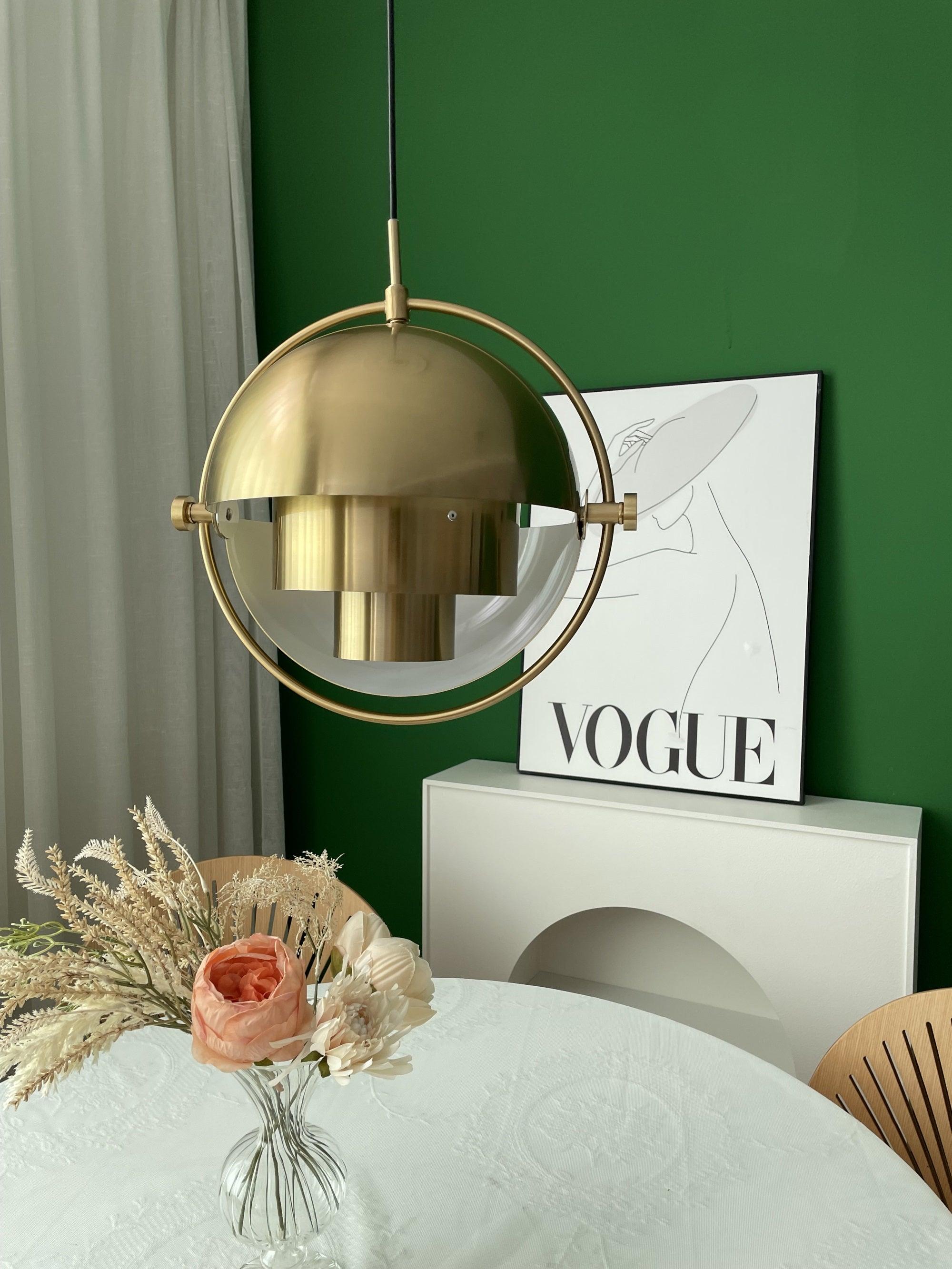 Miruaine Pendant Lamp Deformed Ball Golden