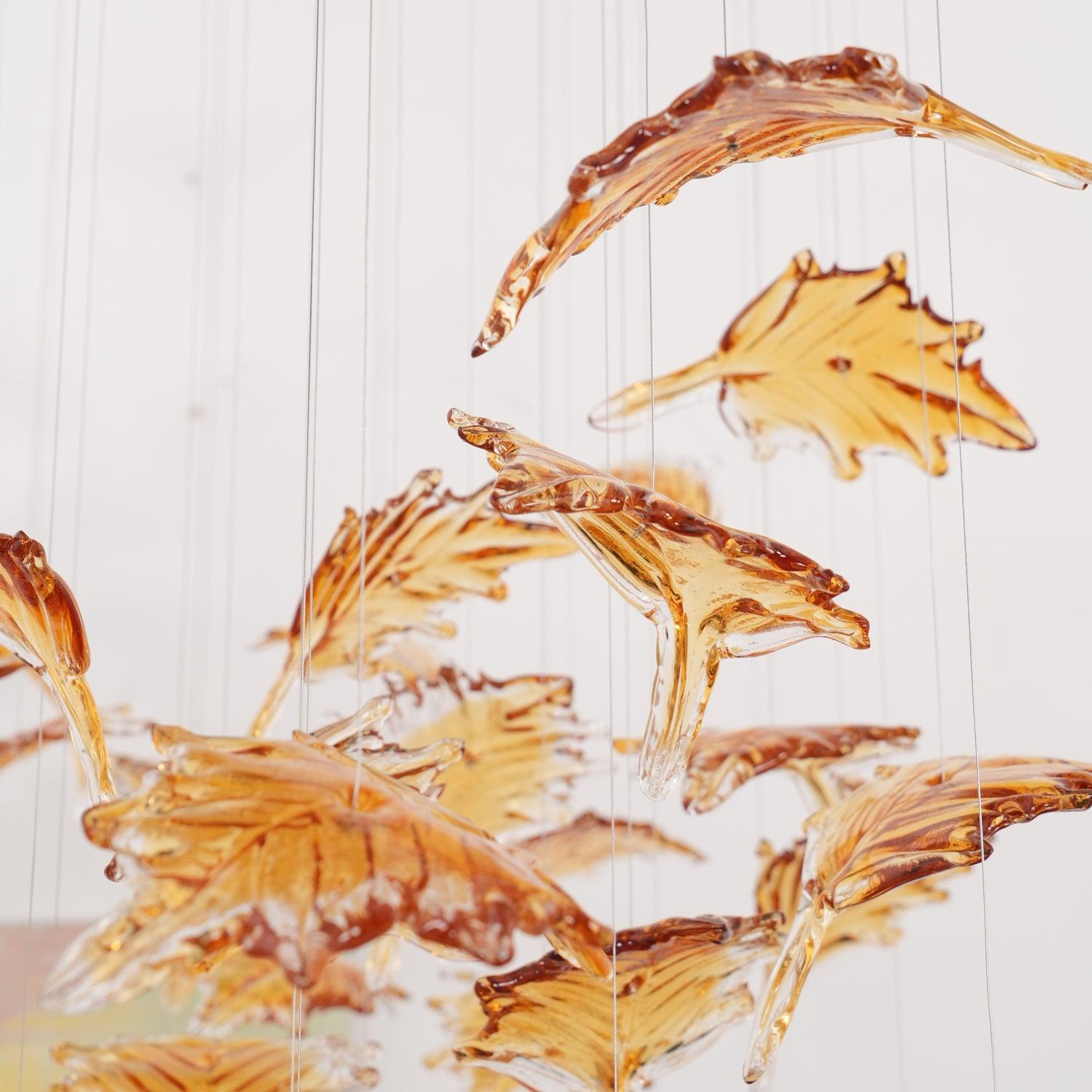 Syraean Multicolor Maple Leaf Crystal Chandelier