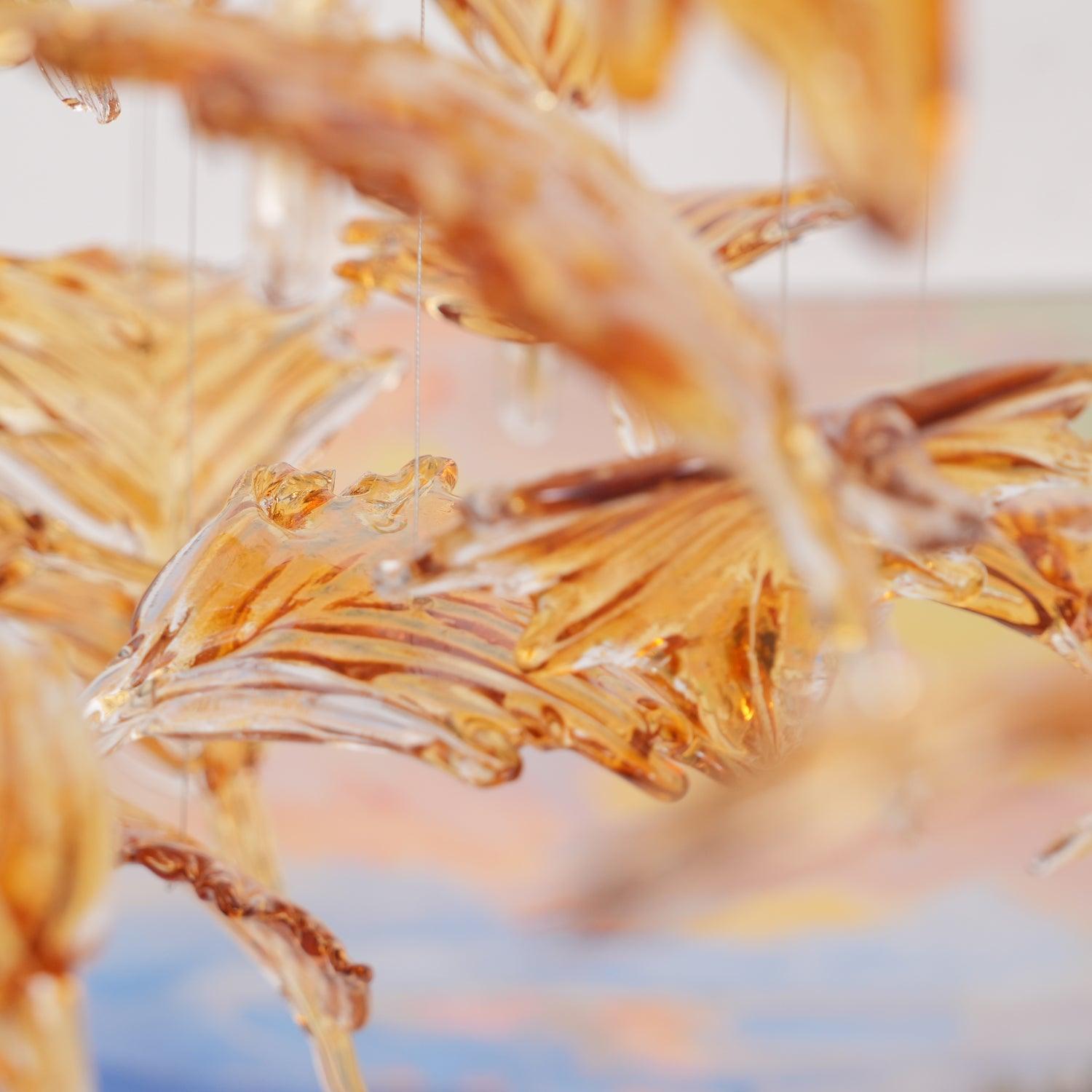 Syraean Multicolor Maple Leaf Crystal Chandelier