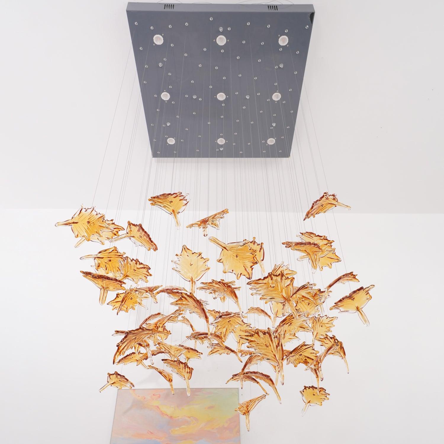 Syraean Multicolor Maple Leaf Crystal Chandelier
