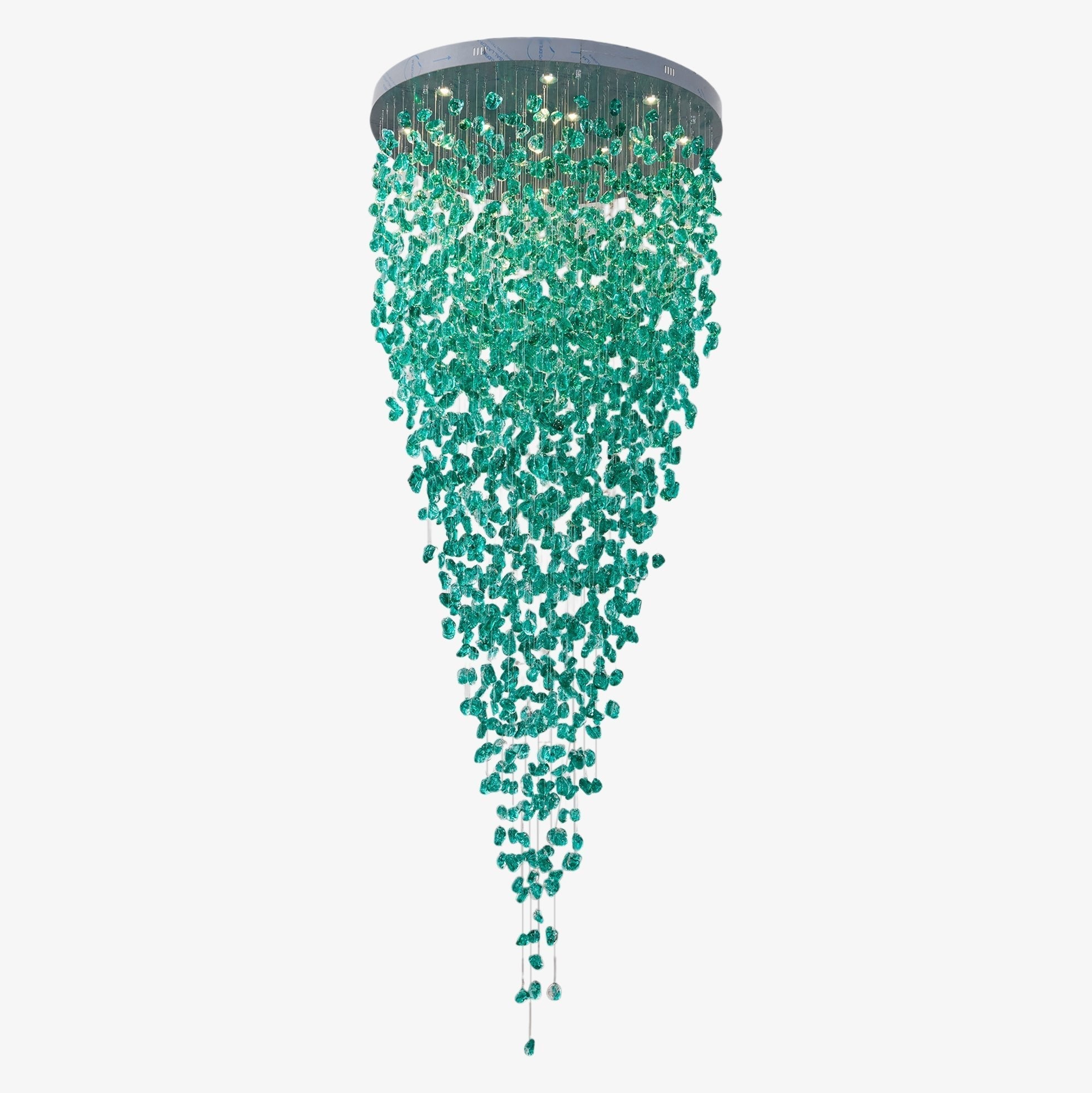 Polychrome Mineral Quartz Cascade Chandelier