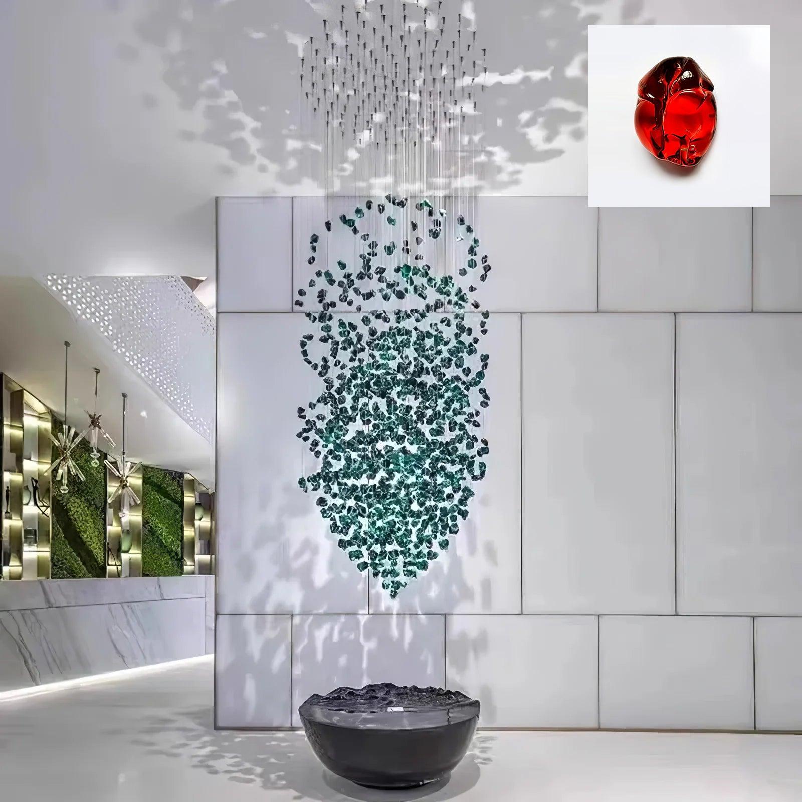 Polychrome Mineral Quartz Cascade Chandelier