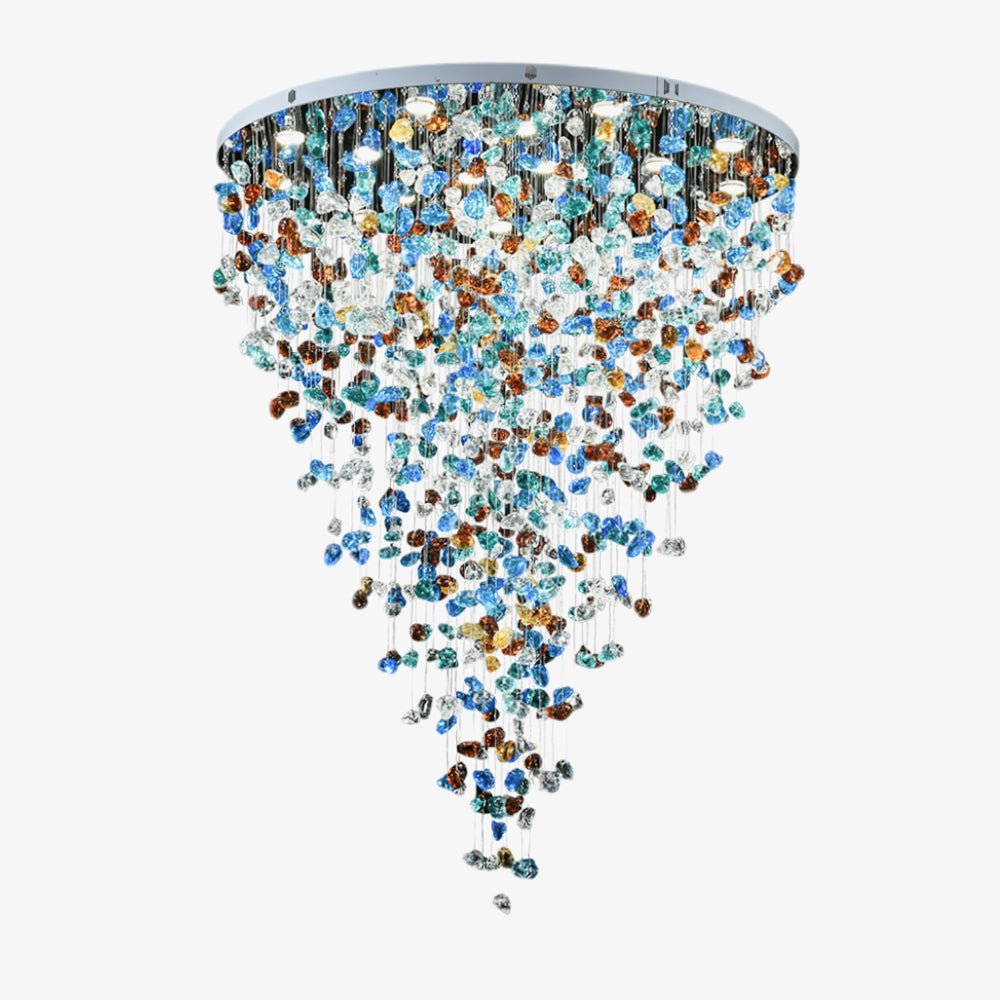 Belora Postmodern Luxury Stone Crystal Chandelier