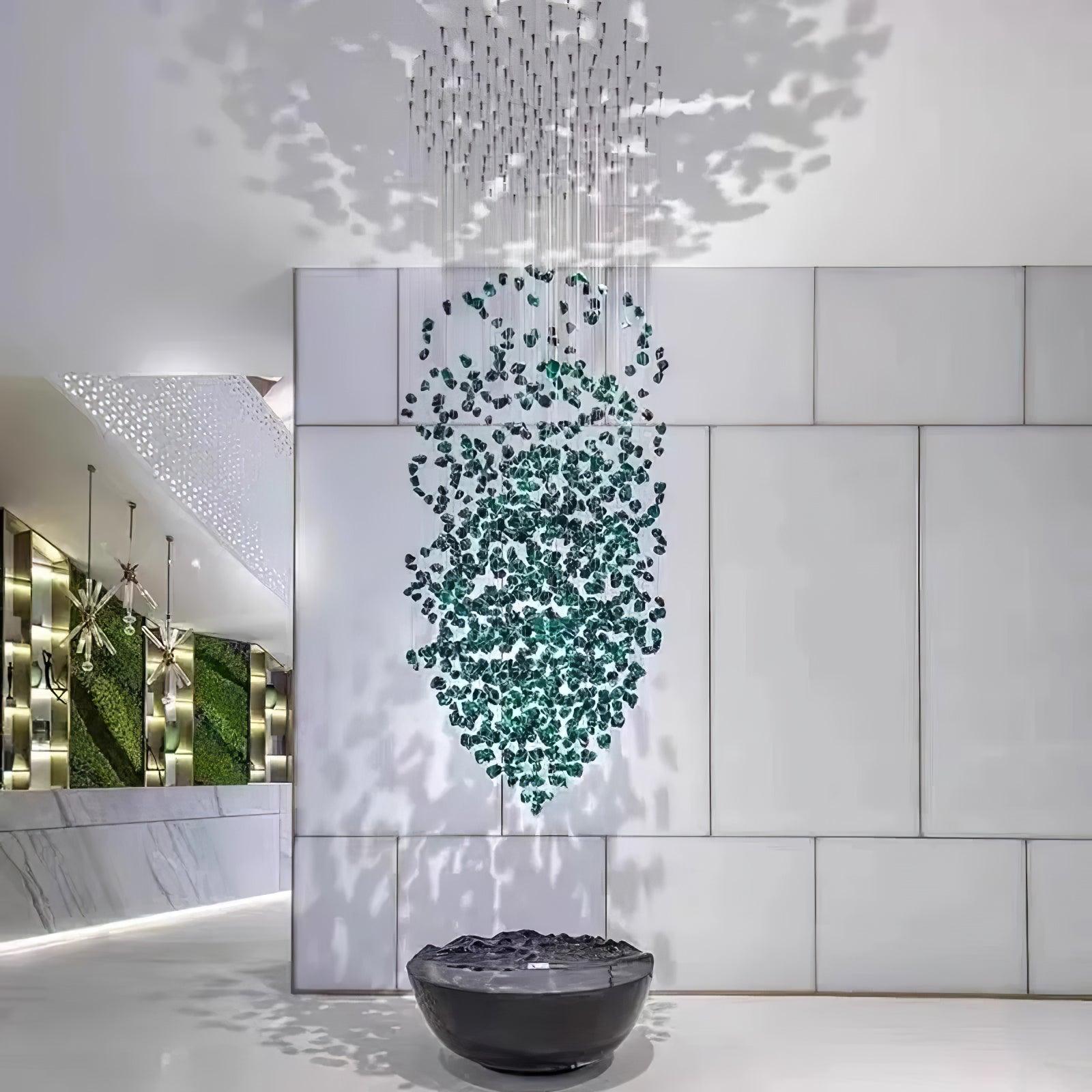 Polychrome Mineral Quartz Cascade Chandelier
