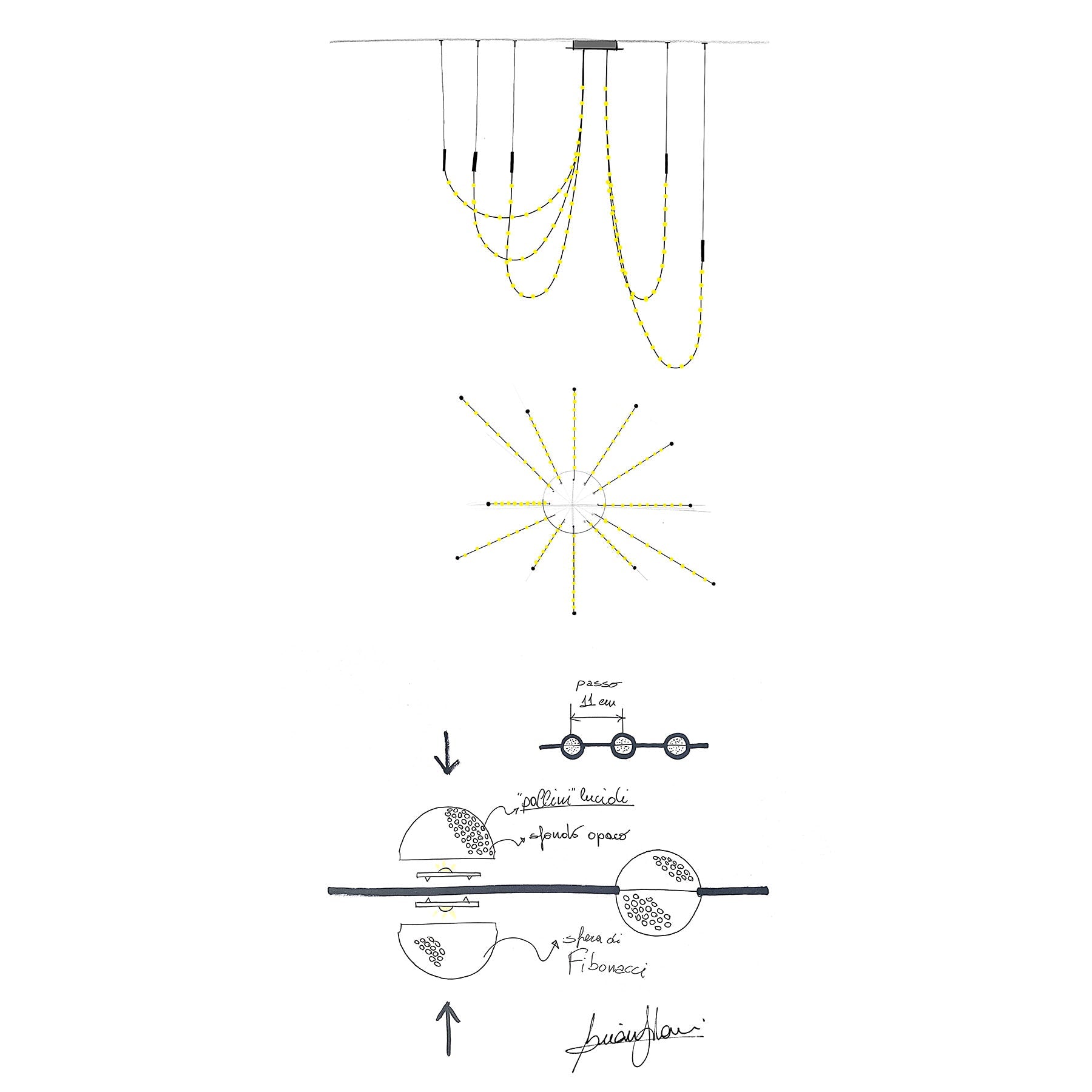 Constellation Matrix Cascade Chandelier