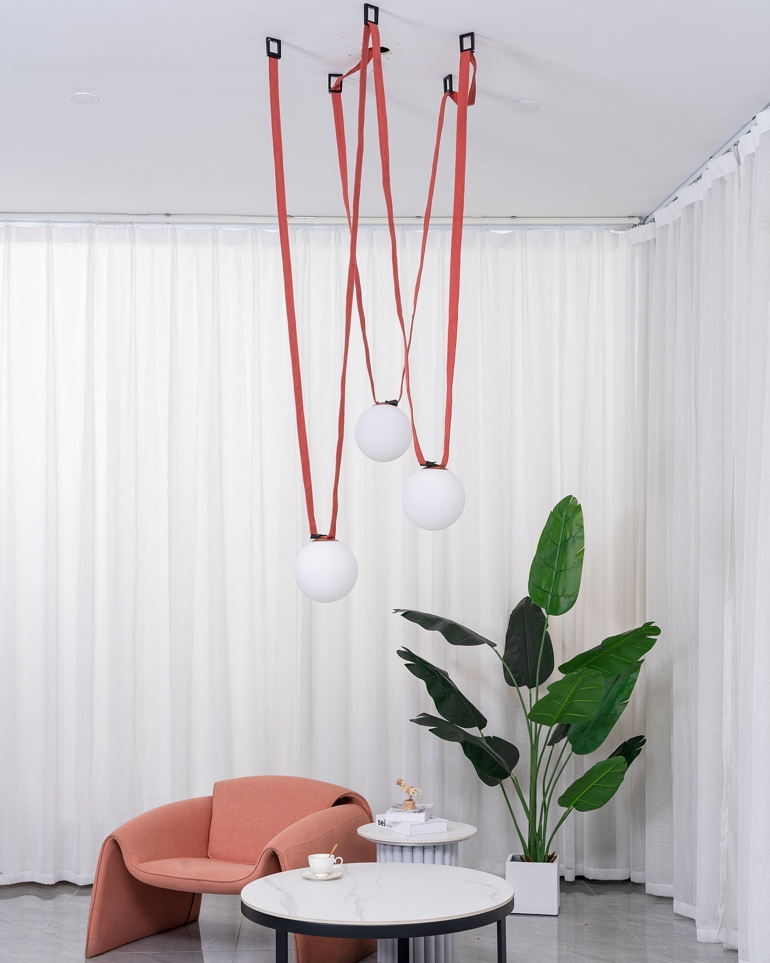 Velinenne Pendant Lamp Leather Belt Glass