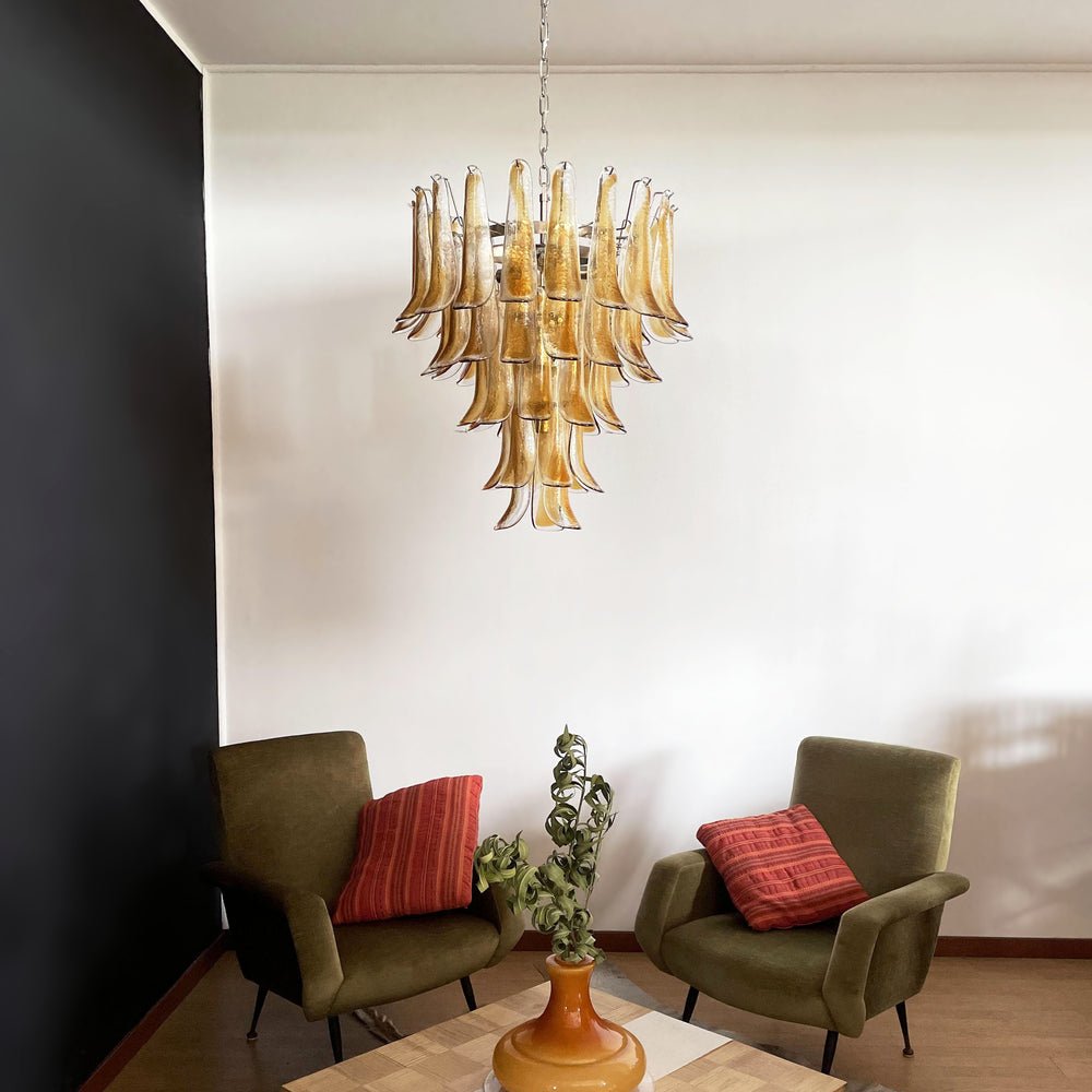 Maelric Amber Glass Petals Chandelier