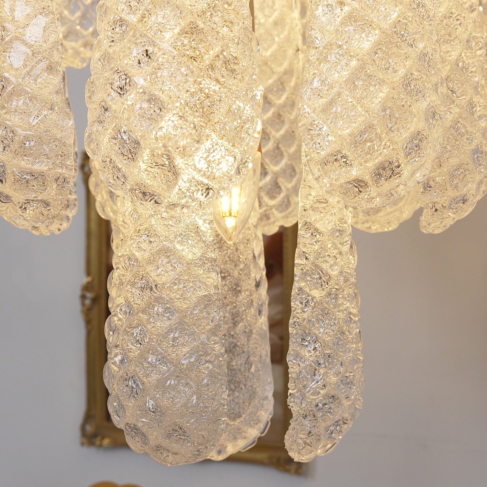 Velerine Chandelier Clear Murano Glass Dewdrop Layered