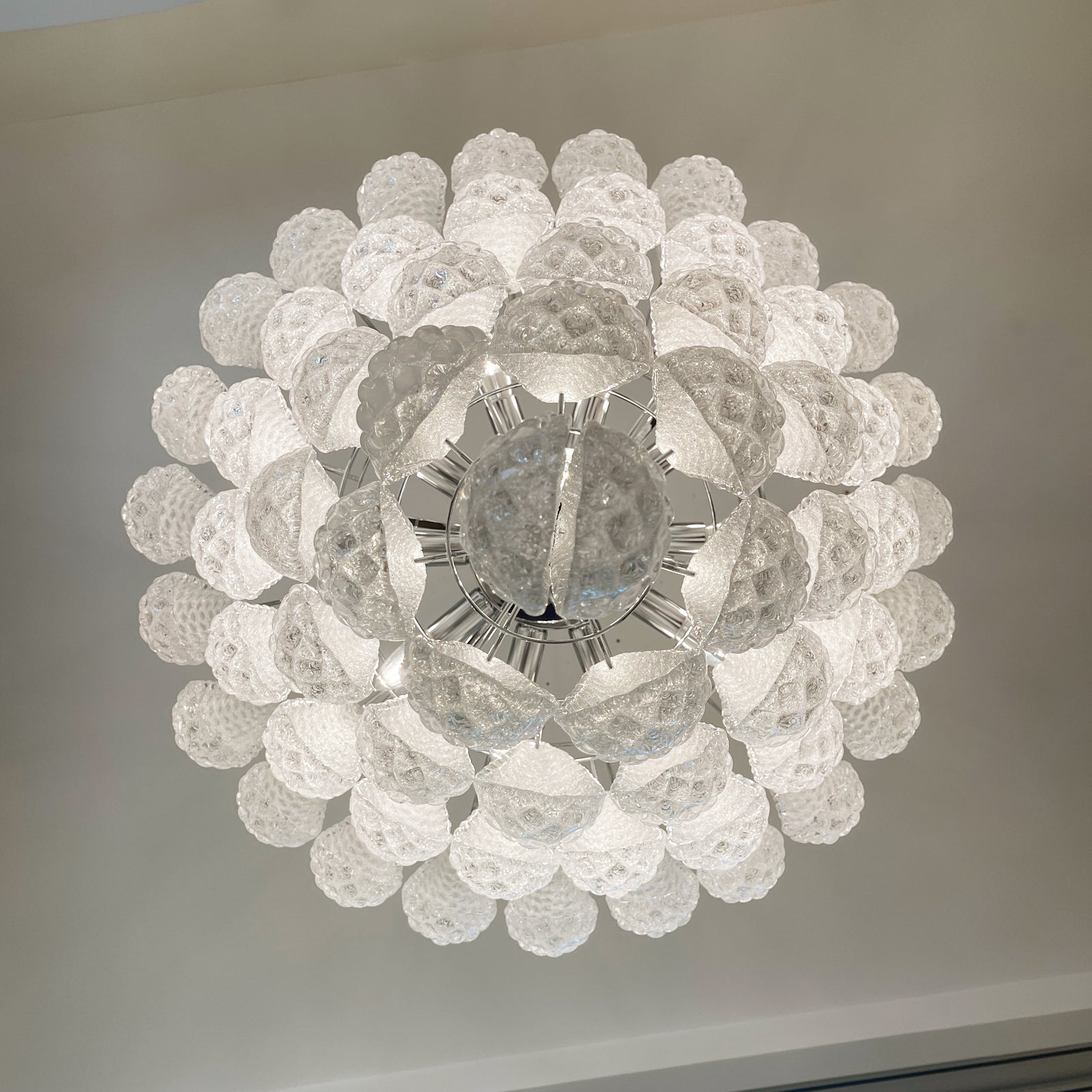 Velerine Chandelier Clear Murano Glass Dewdrop Layered