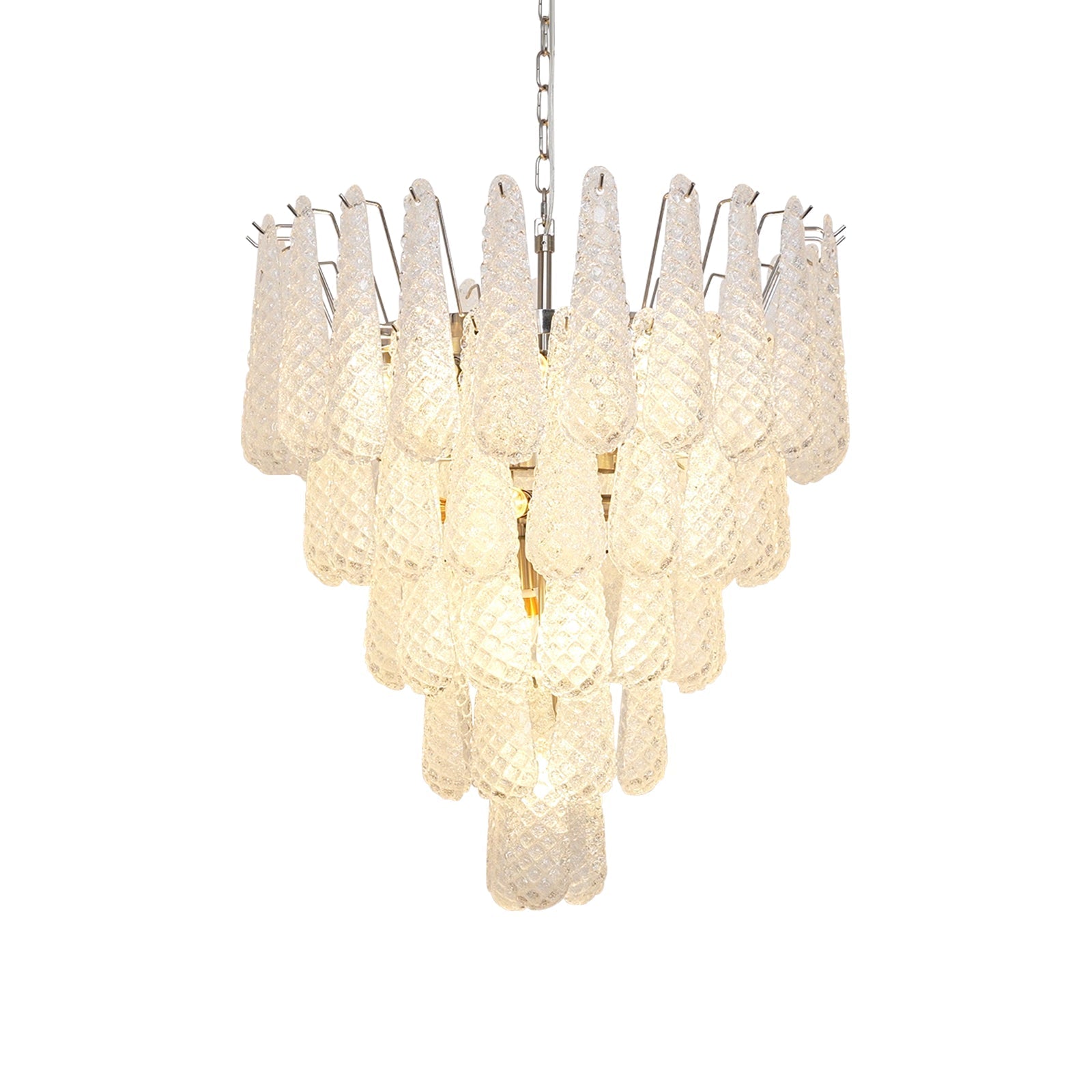 Velerine Chandelier Clear Murano Glass Dewdrop Layered