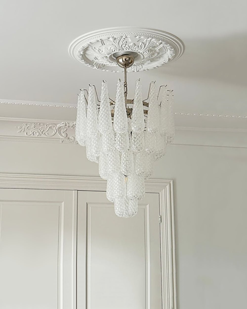 Lioralella Chandelier Clear Droplets Murano Glass Waterfall Diamond