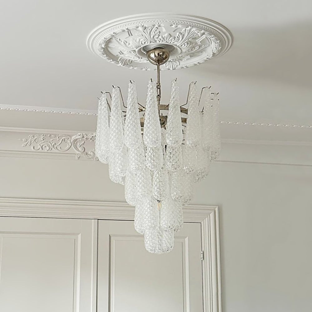 Lioralella Chandelier Clear Droplets Murano Glass Waterfall Diamond