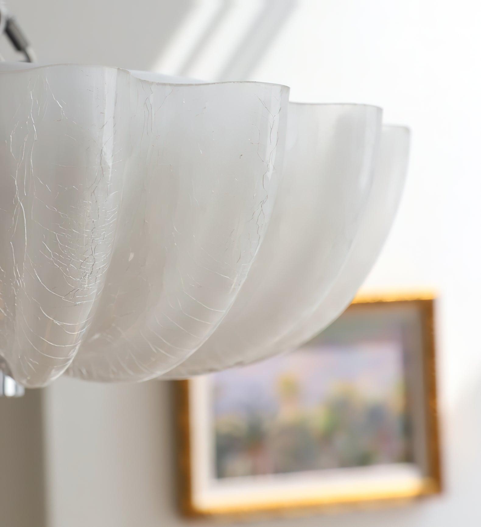Aurora Ceiling Lamp Murano Blown Glass Shell Inspired - Neutral Decor