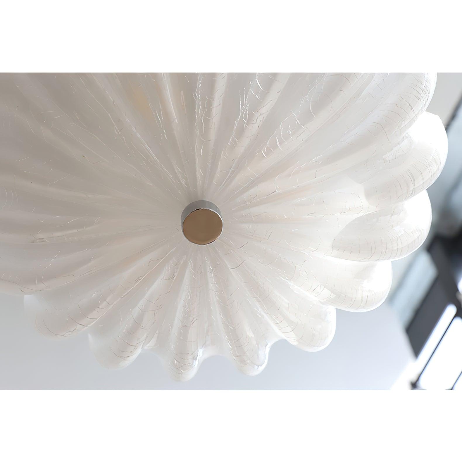 Aurora Ceiling Lamp Murano Blown Glass Shell Inspired - Neutral Decor