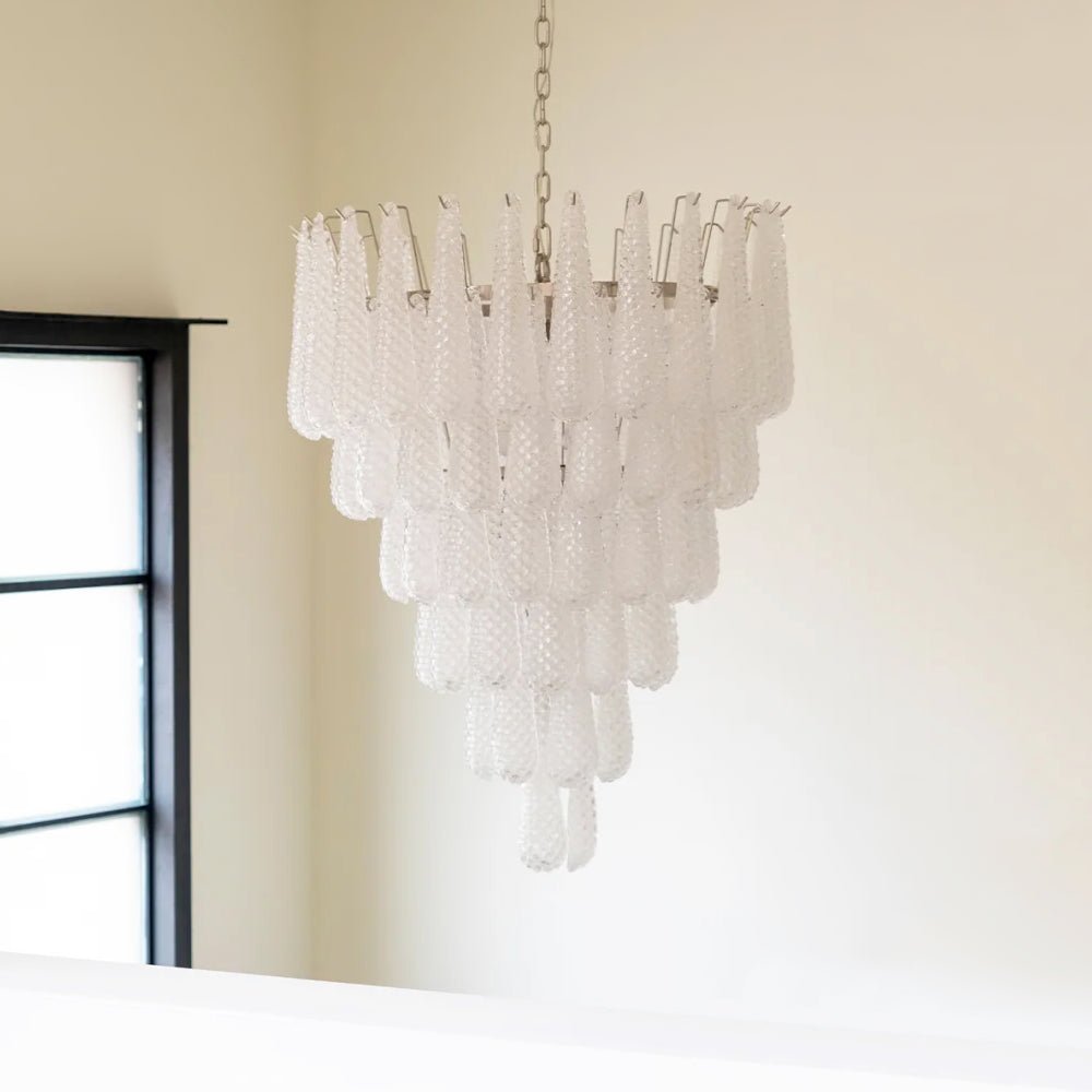 Velerian Chandelier Pinecone Murano Glass Textured Luxury